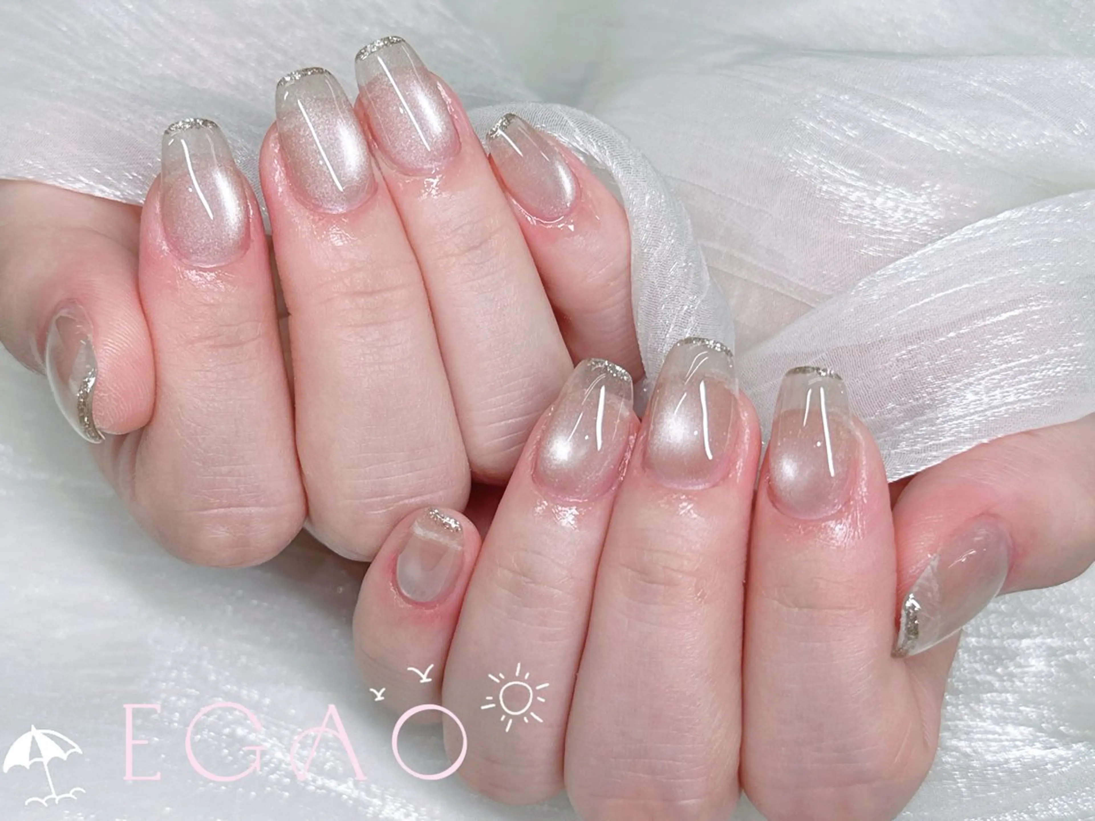 ネイル アートネイル フットネイル フレンチネイル ジェルネイル グラデーション ハンドネイル Egao Nail Salonのネイルデザイン