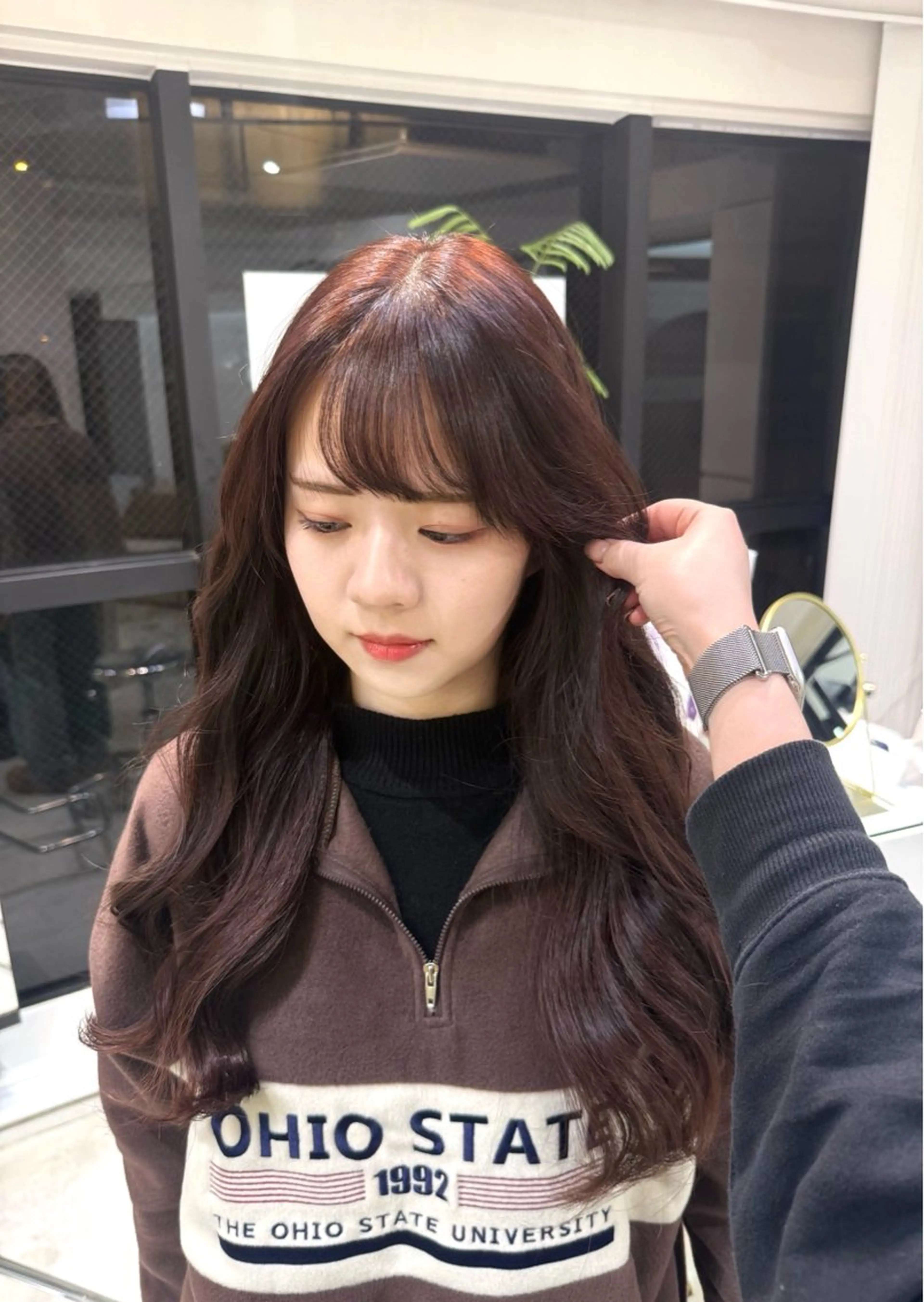 ロング カラー ブリーチ ブラウンカラー 透明感カラー ブリーチなしカラー ピンクカラー ヘアカラー トリートメント 透明感カラー/ RIKO🌺🥥のヘアスタイル