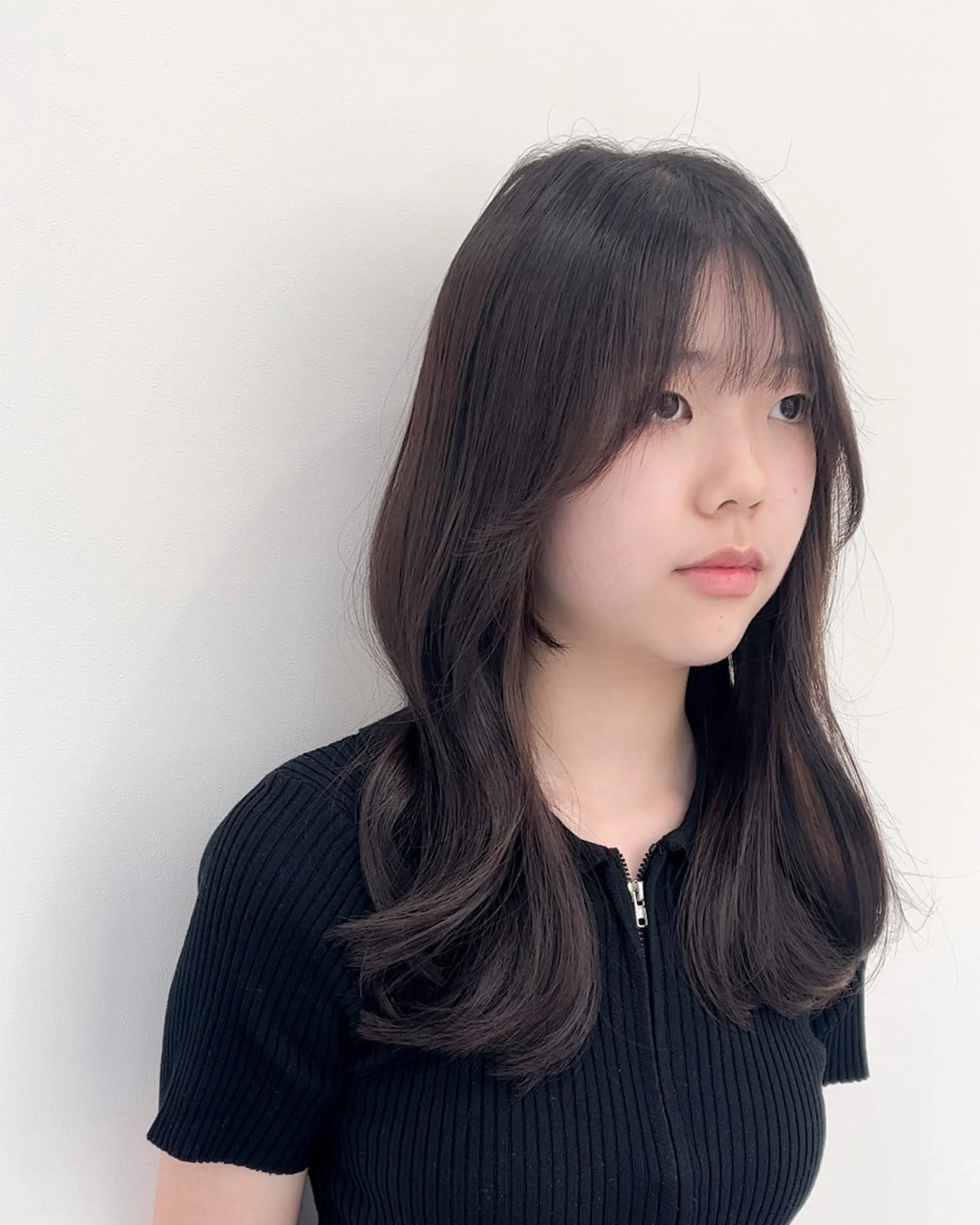 セミロング カラー 韓国風ヘア レイヤーカット 小顔カット カット ヘアカラー トリートメント ミタニ/髪質改善 /レイヤーカットのヘアスタイル