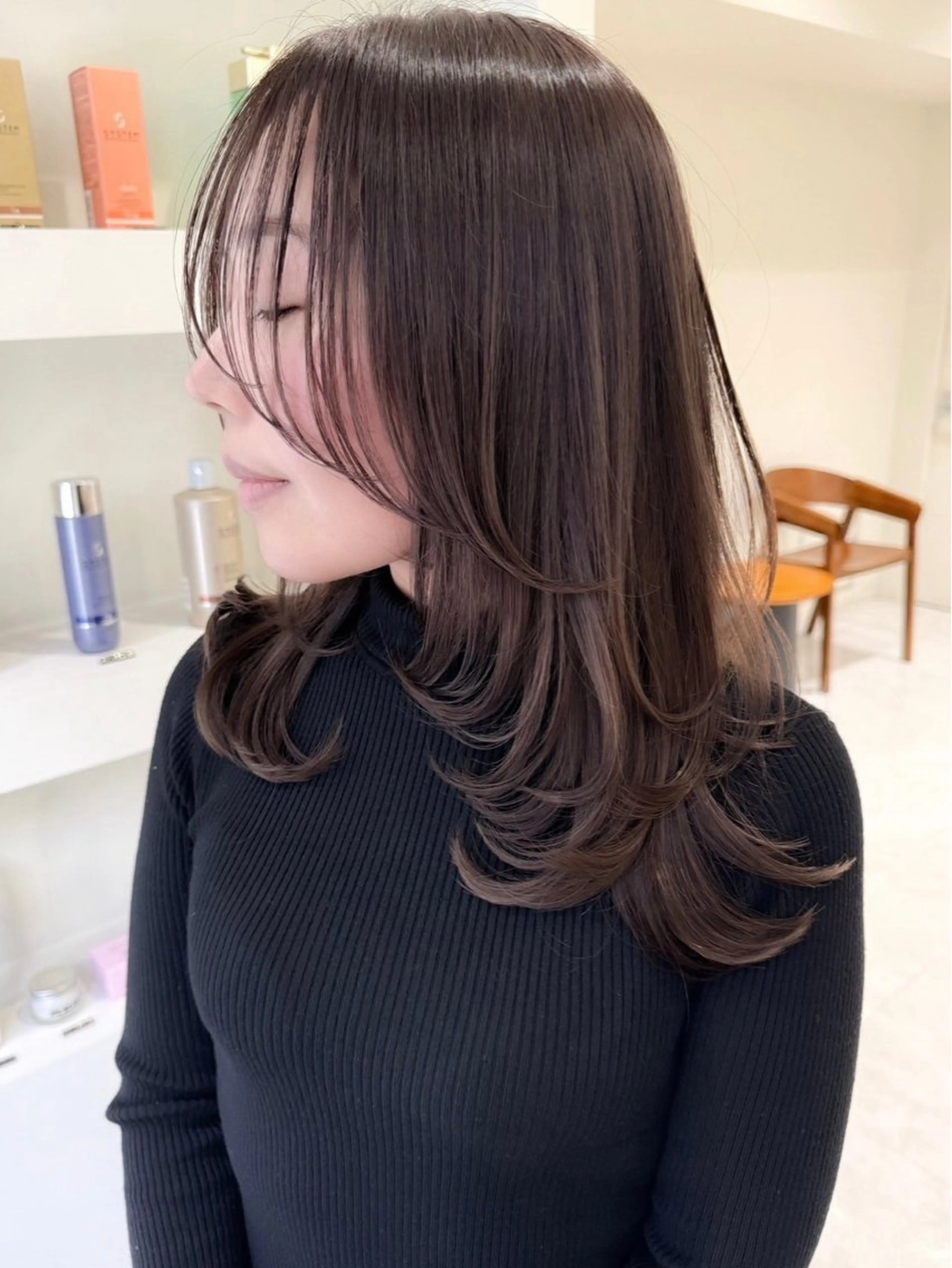 ロング ショートボブ ボブ 髪質改善 レイヤーカット トリートメント 市毛 結菜のヘアスタイル