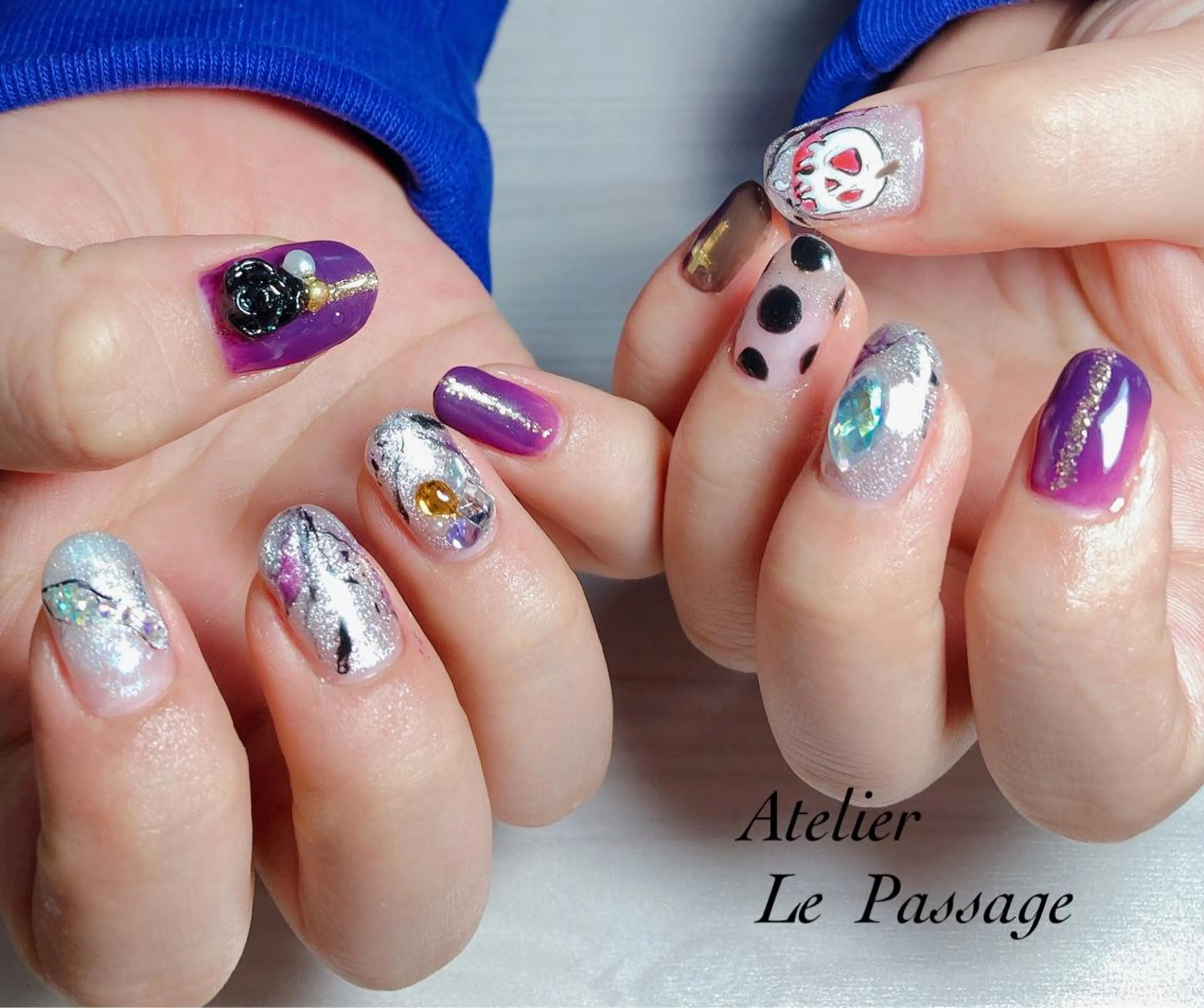 ネイル ジェルネイル ハロウィン ニュアンスネイル オフィスネイル パラジェル Atelier Le Passage所属・h nakatsukaのネイルデザイン