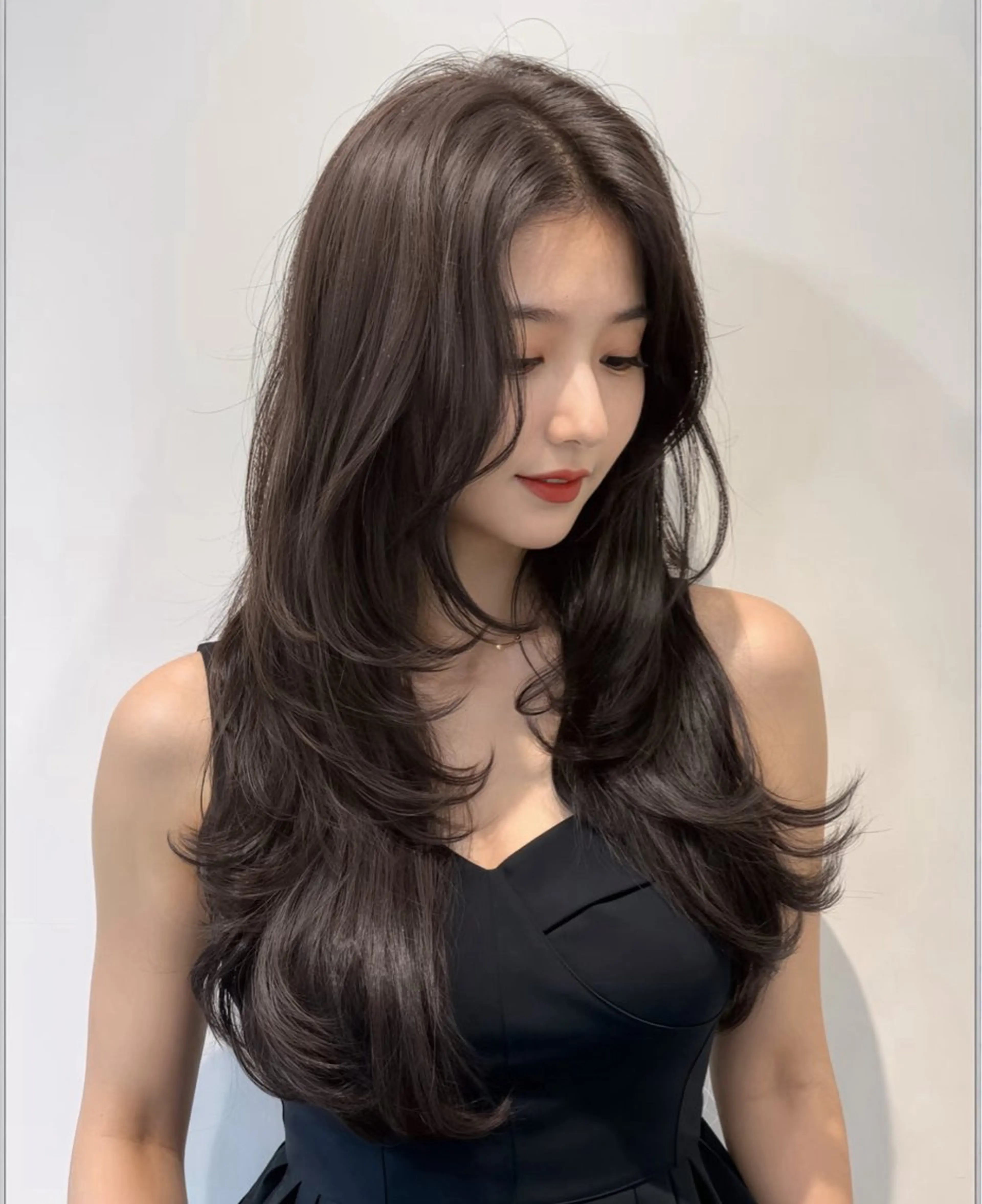 ロング カラー ブリーチ ケアカラー ブリーチなしカラー 髪質改善 韓国風ヘア カット ヘアカラー トリートメント ヘアセット ARMONY表参道店所属・韓国風レイヤーカラー ライムのヘアスタイル