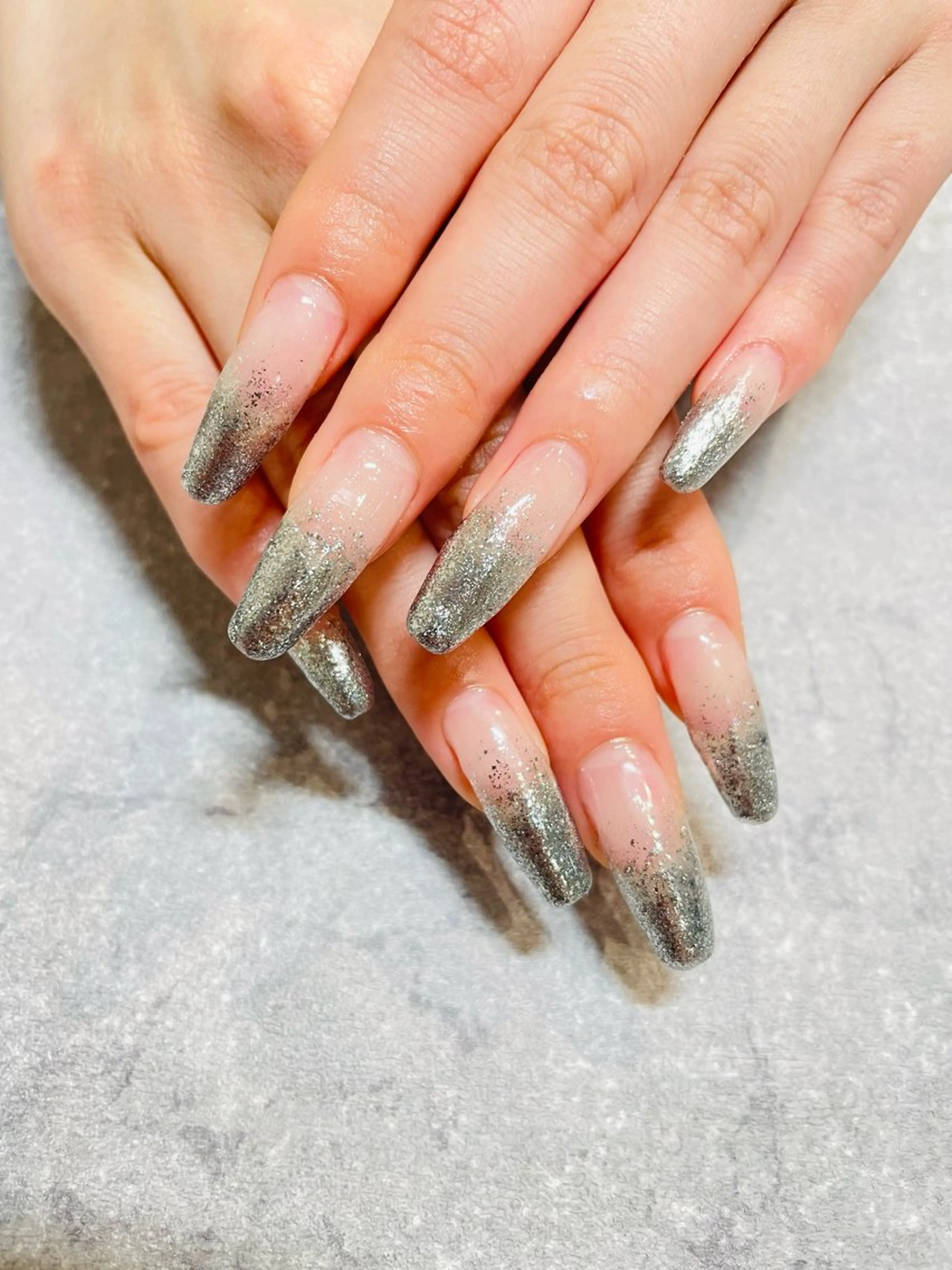 ネイル ラメ(グリッター) ラメグラデーション Mari yのネイルデザイン