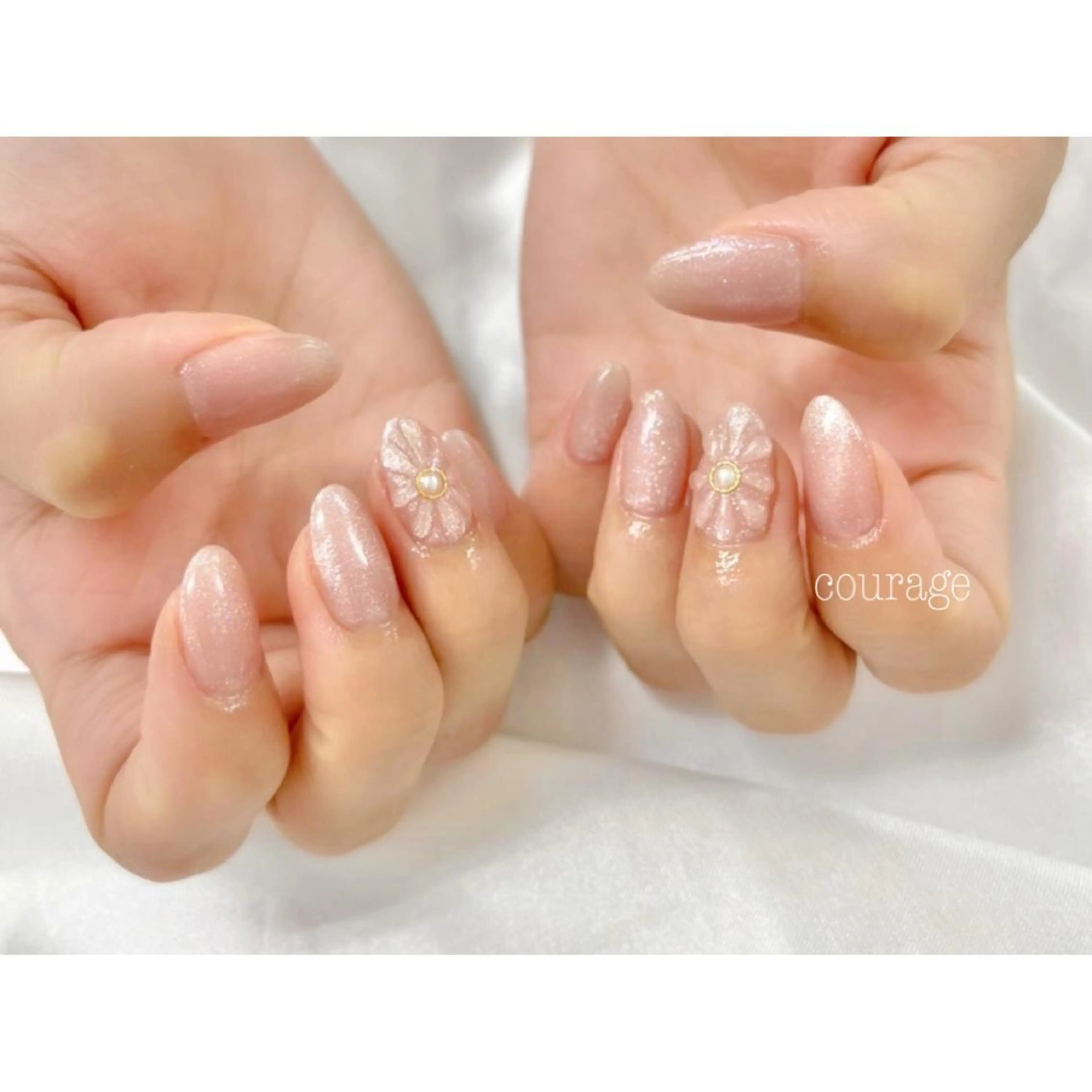 ネイル フラワーネイル マグネットネイル ぷっくりネイル ハンドネイル ネイルサロンcourage所属・ネイルサロン courageのネイルデザイン