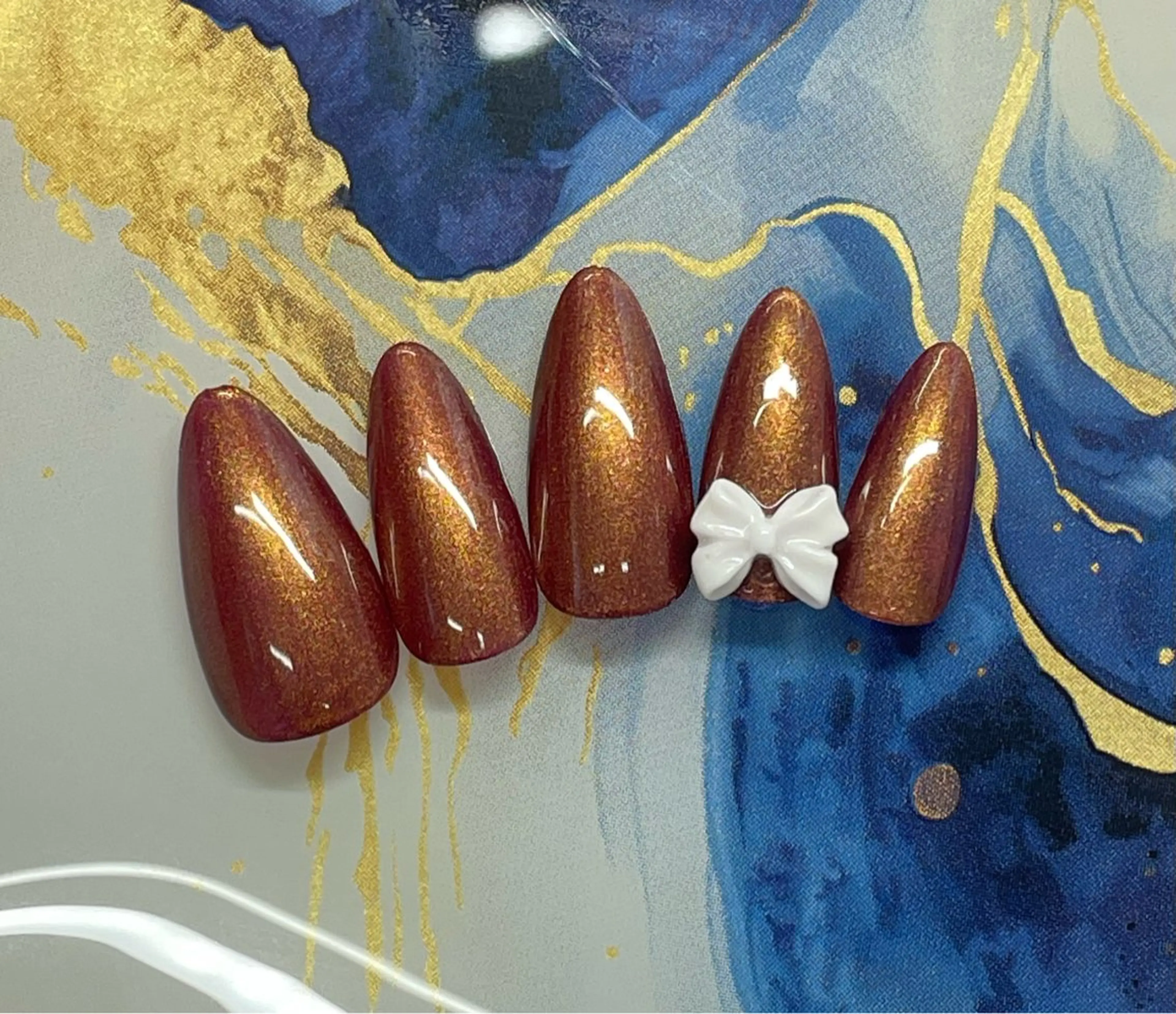 ネイル リボン Mamo nail ﾏﾓﾈｲﾙｴｲﾐｰのネイルデザイン