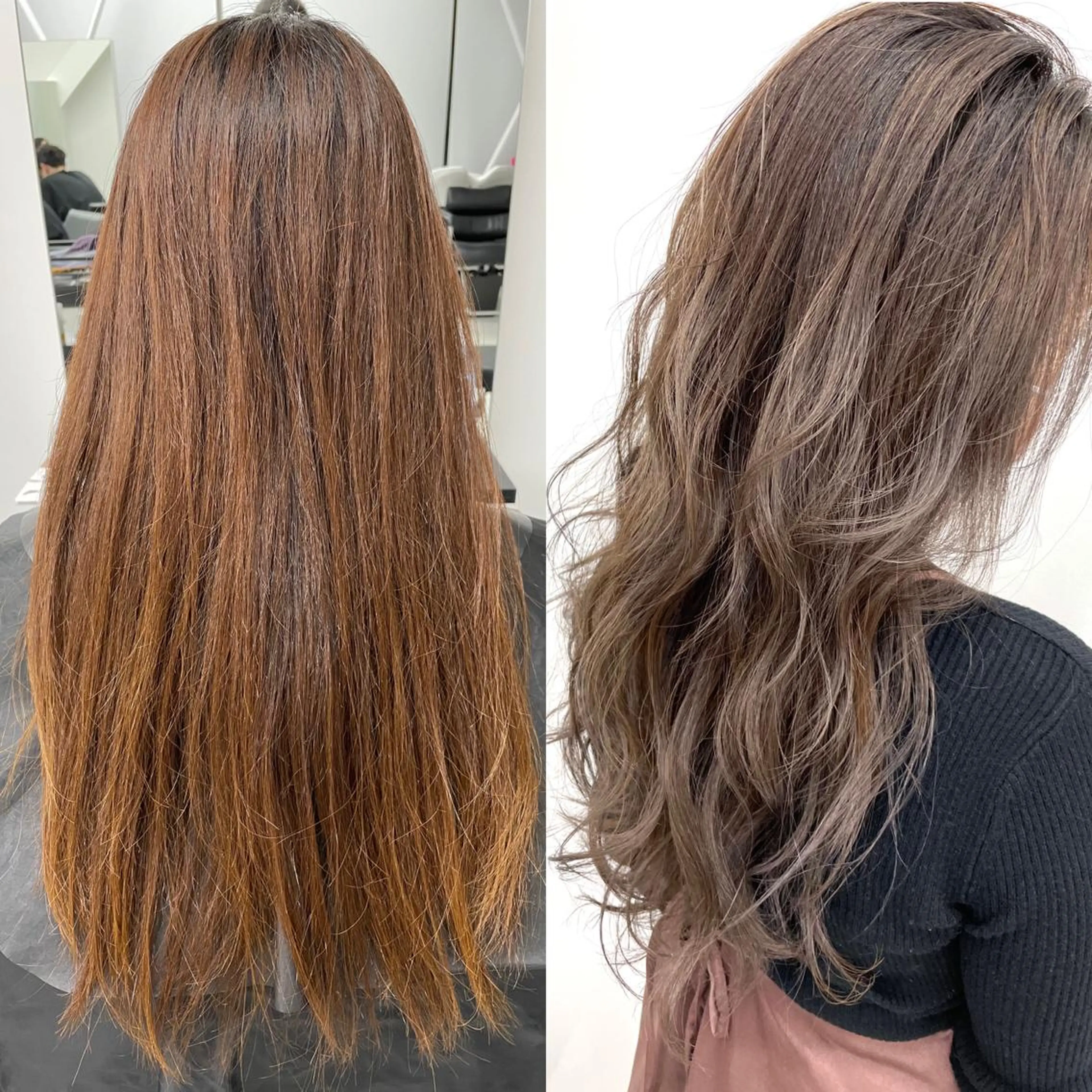 セミロング カラー バレイヤージュ レイヤーカット 🦄インナーカラー 🦄貫井彩花のヘアスタイル