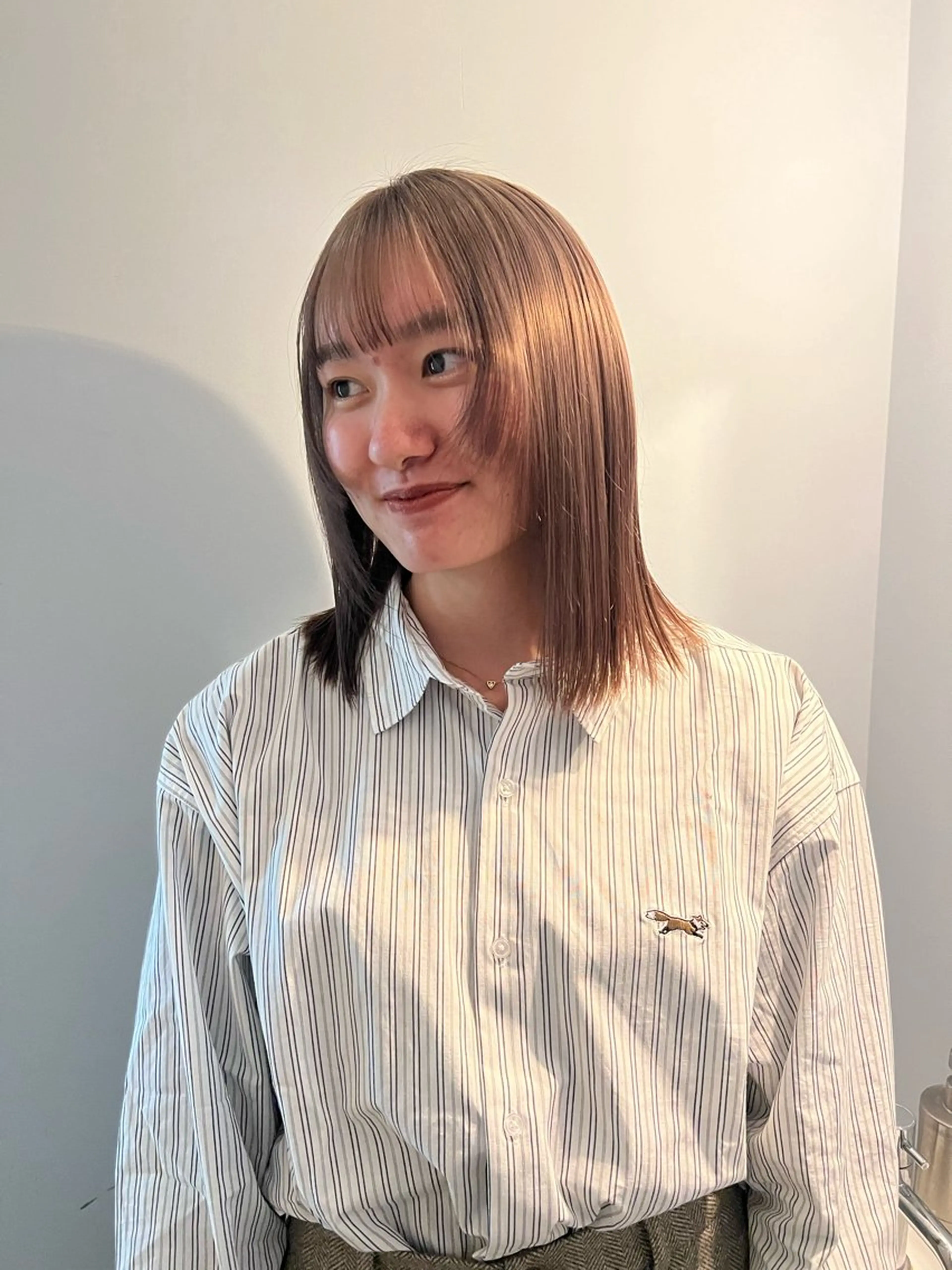 ミディアム 顔周りカット 舟橋耀/ブリーチカラ ー/レイヤーカットのヘアスタイル