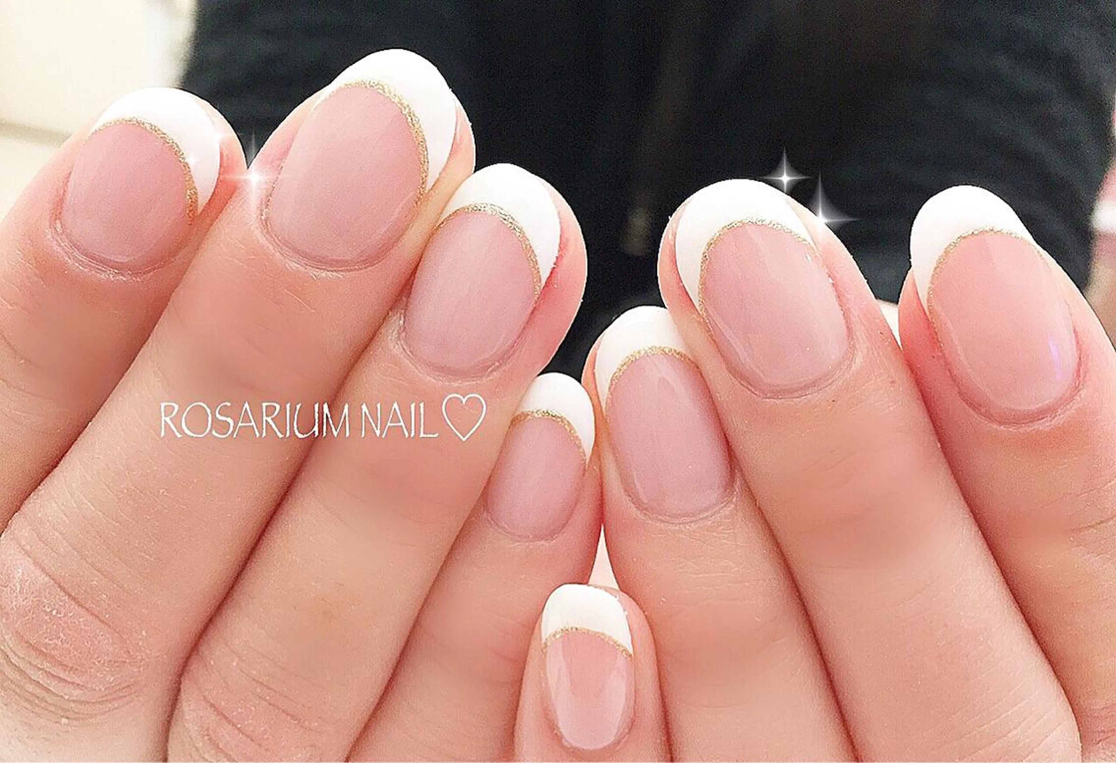 ご新規様☆オフ込！上品フレンチネイル（ラメライン込＆ケア込）の写真