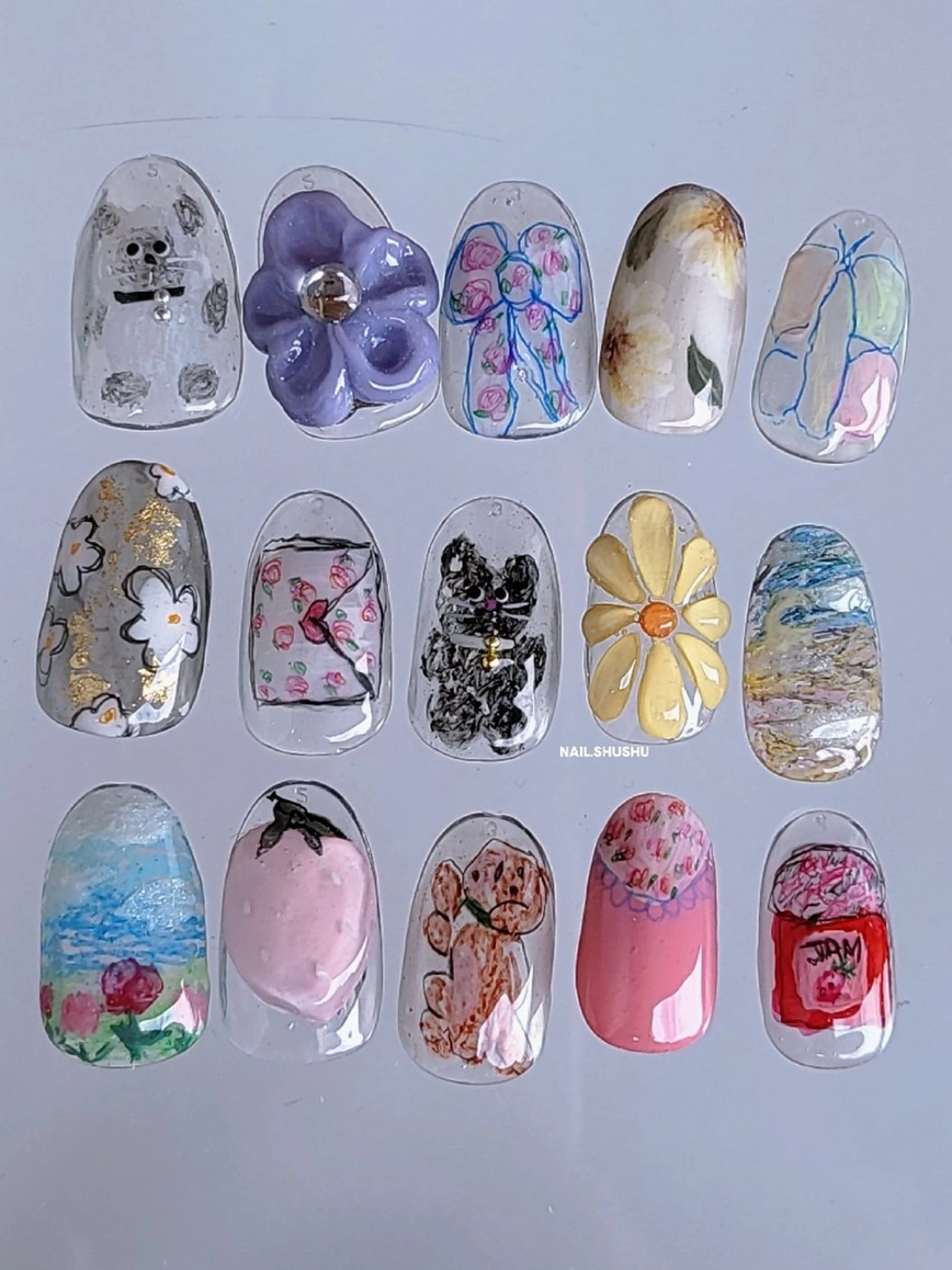 ネイル ハンドネイル 3dパーツ/流行り 👧shushu❤️のネイルデザイン