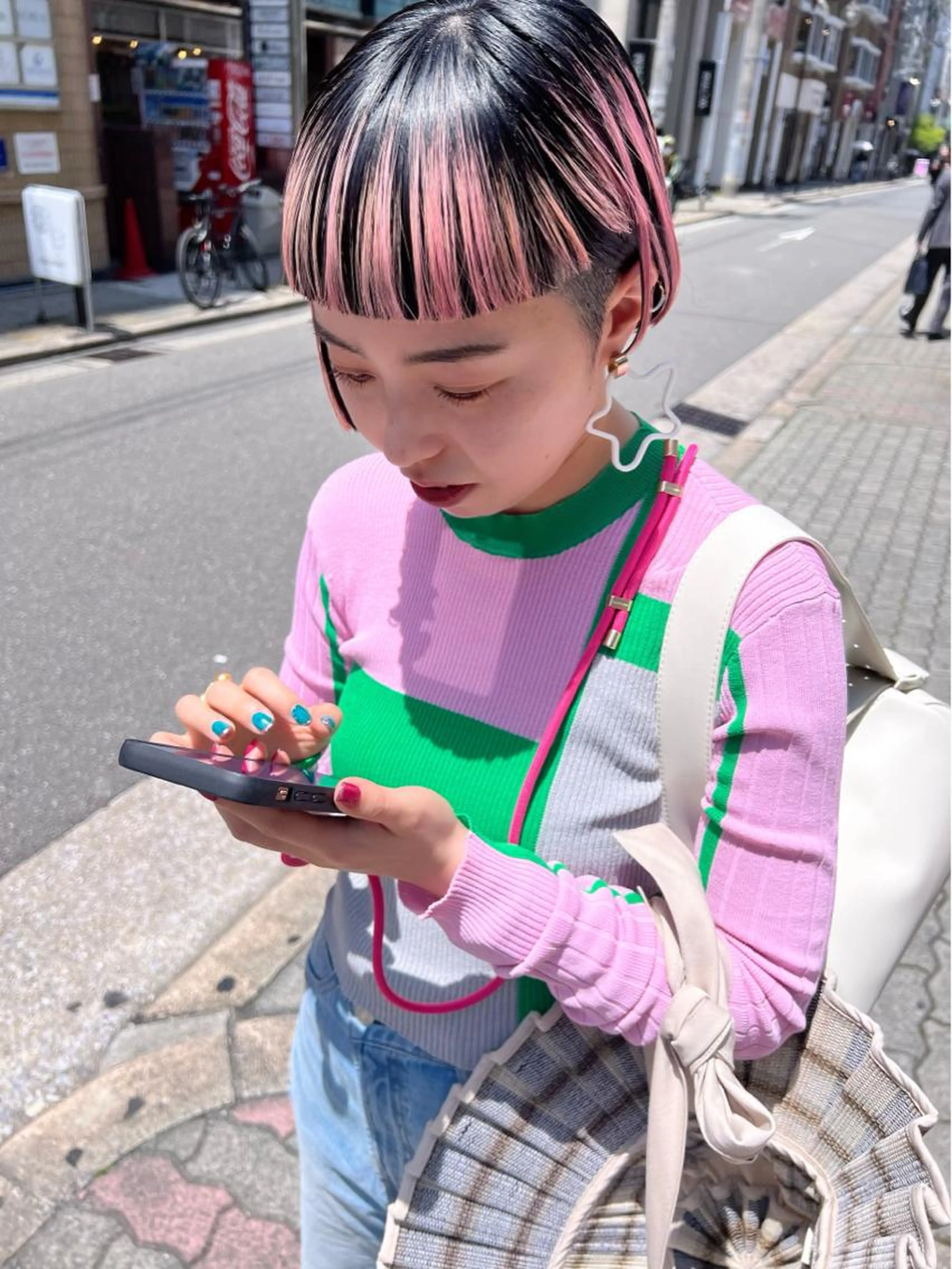 デザインカラー(ブリーチ🆗)全体カラー+トリートメントの写真