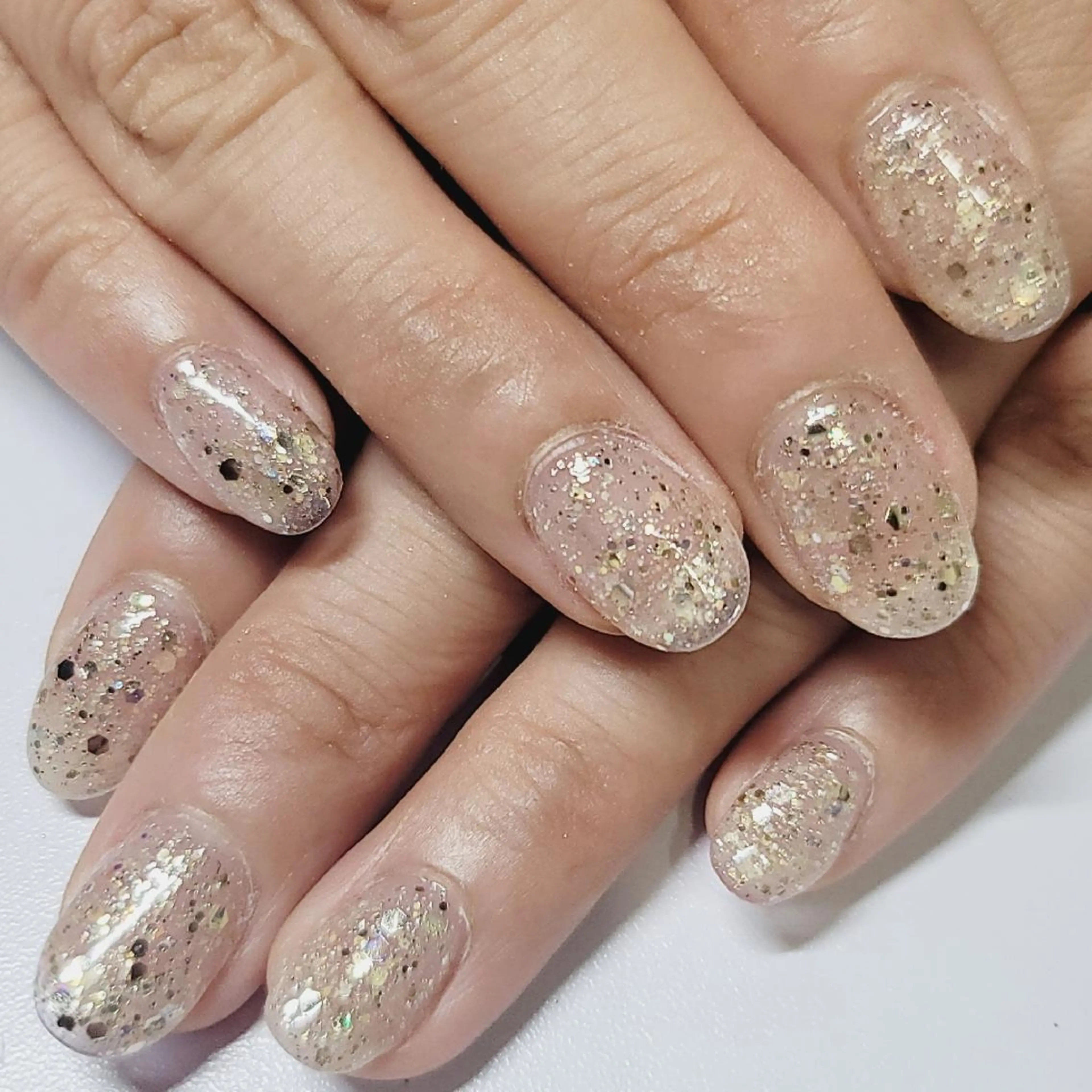 ネイル ゴールド ラメ(グリッター) ワンカラーネイル ハンドネイル よしだ ひろきのネイルデザイン