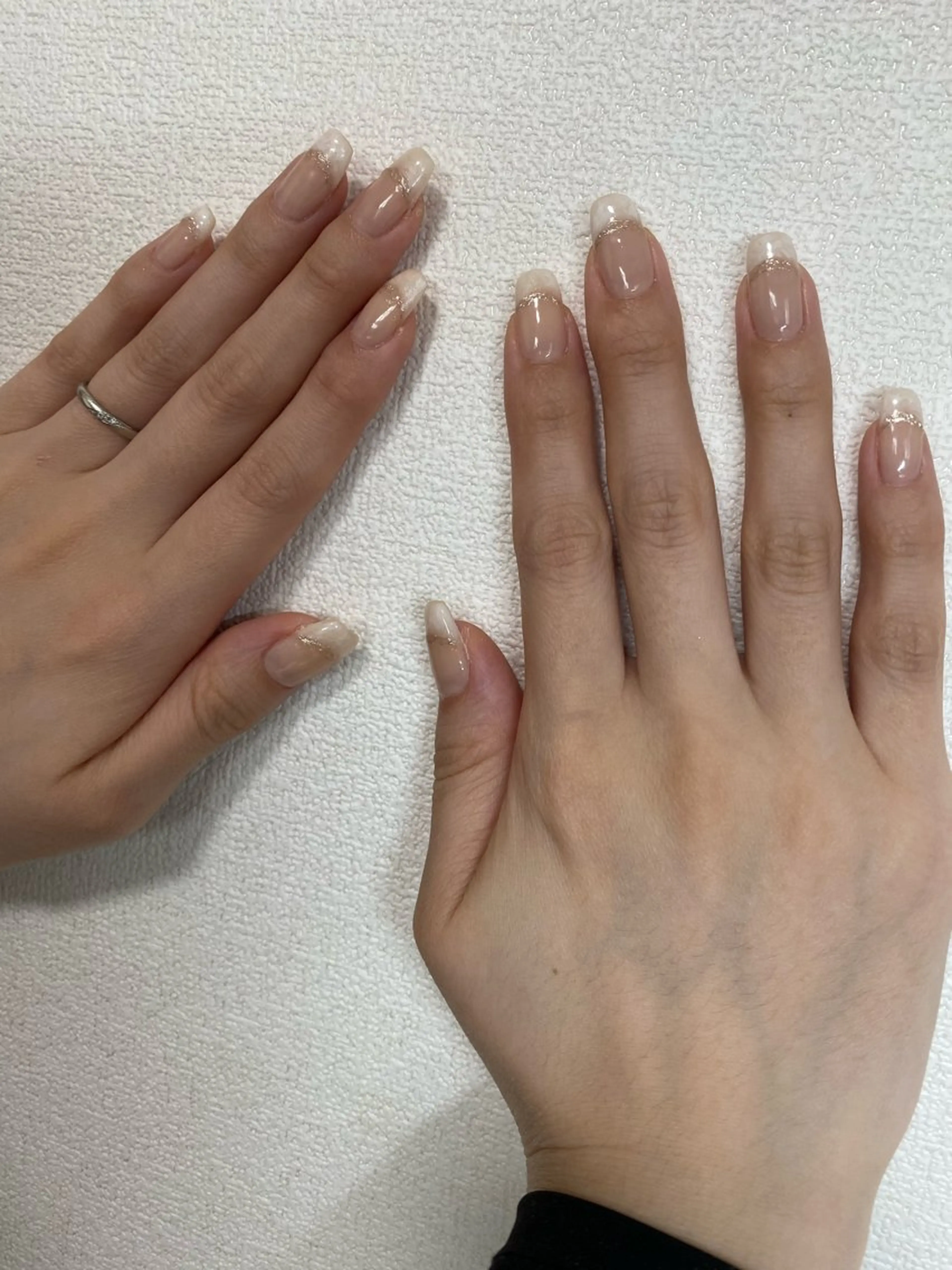 ネイル フレンチネイル 大理石ネイル(マーブル) ハンドネイル 自宅サロン FeelFreeのネイルデザイン