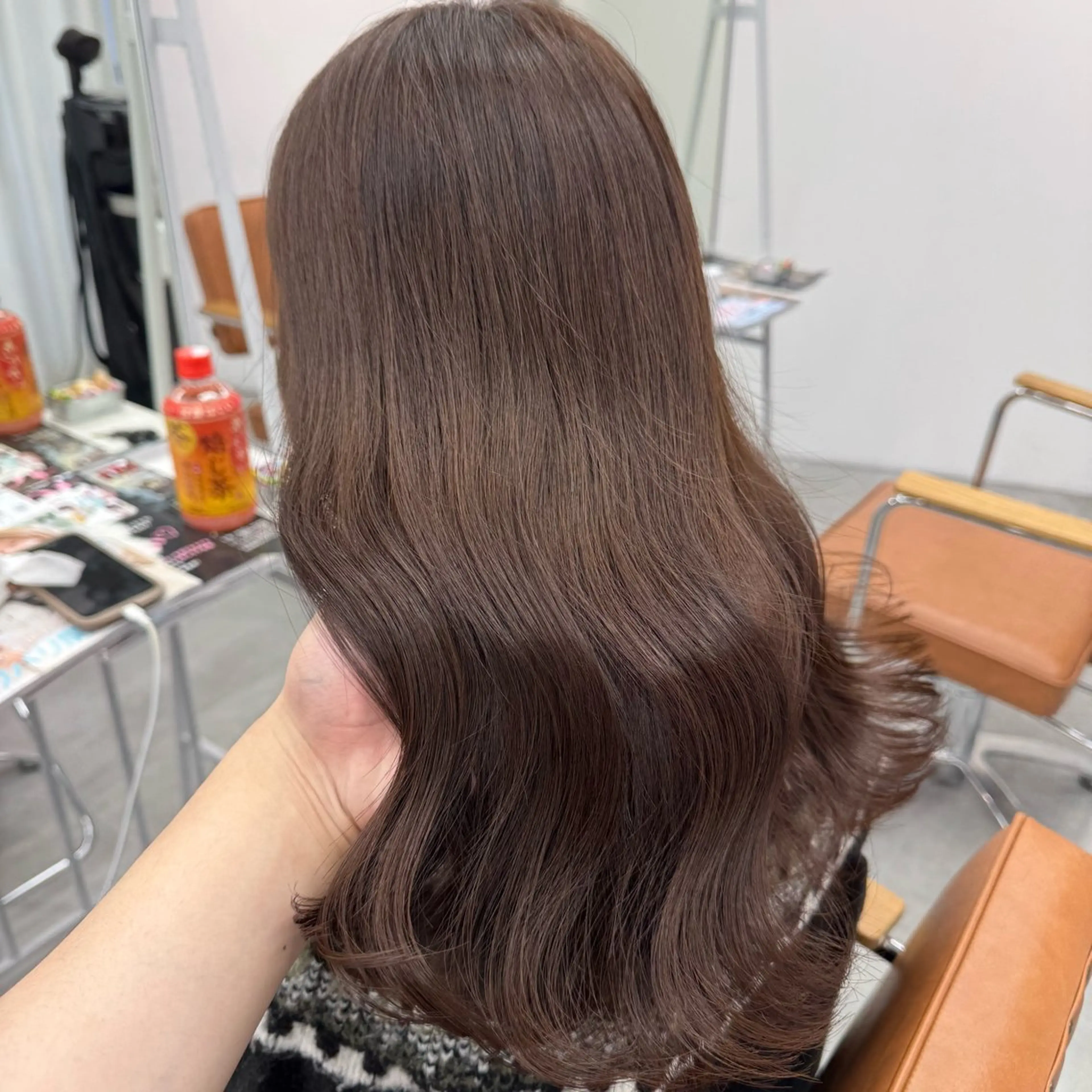 セミロング カラー ヘアアレンジ ヘアカラー ブリーチなしカラー /ベージュ/安形翔のヘアスタイル