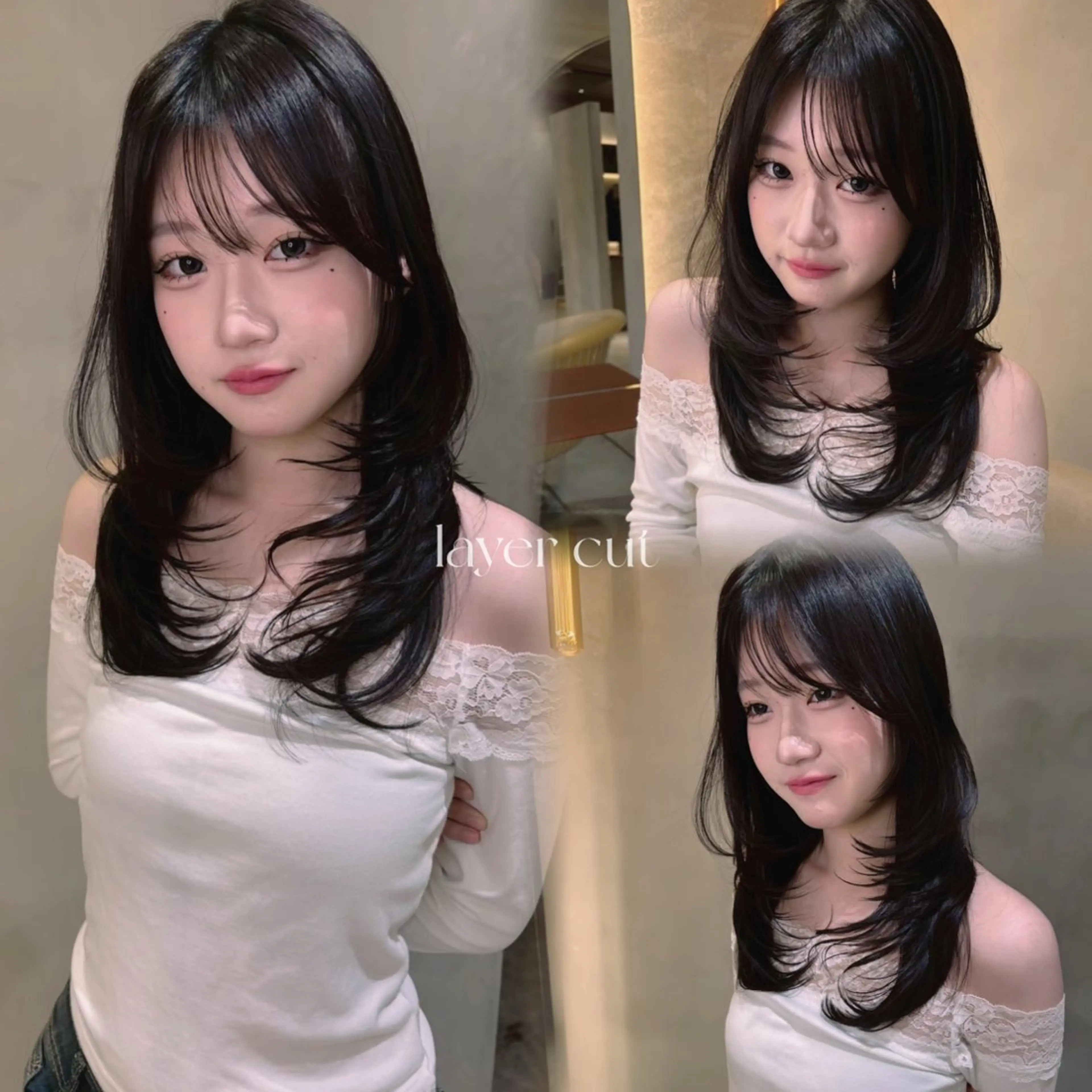 セミロング 韓国風ヘア Reve by lond所属・MOKA🫧透明感カ ラー/垢抜けカットのヘアスタイル