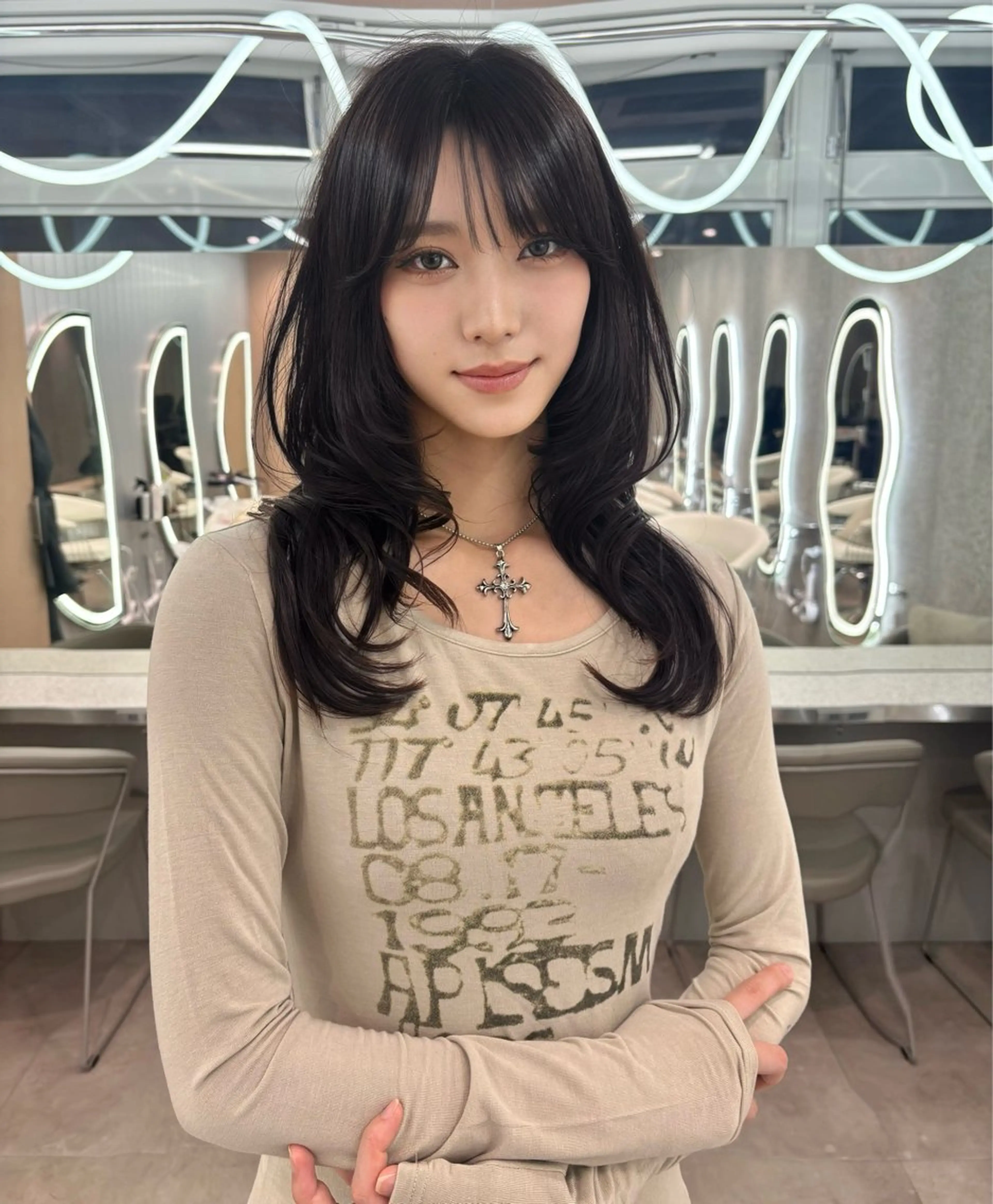 セミロング カラー ヘアアレンジ カット ヘアカラー トリートメント ヘアセット 大宮‎🩵縮毛矯正 髪質改善 佐藤 和のヘアスタイル