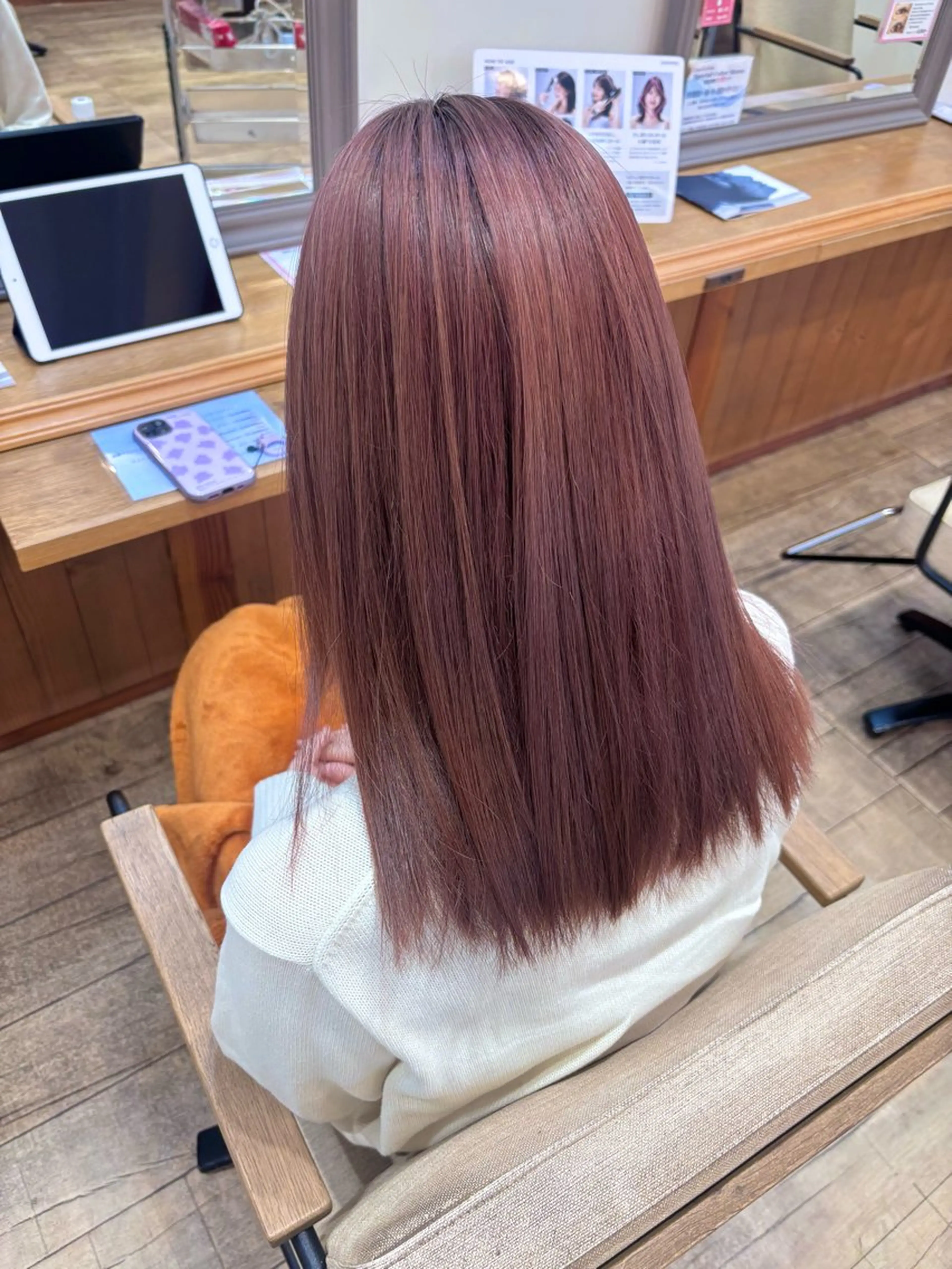 ロング カラー ブラウンカラー ピンクカラー ピンクブラウン カット ヘアカラー トリートメント Jill franc ＿ ayanoのヘアスタイル