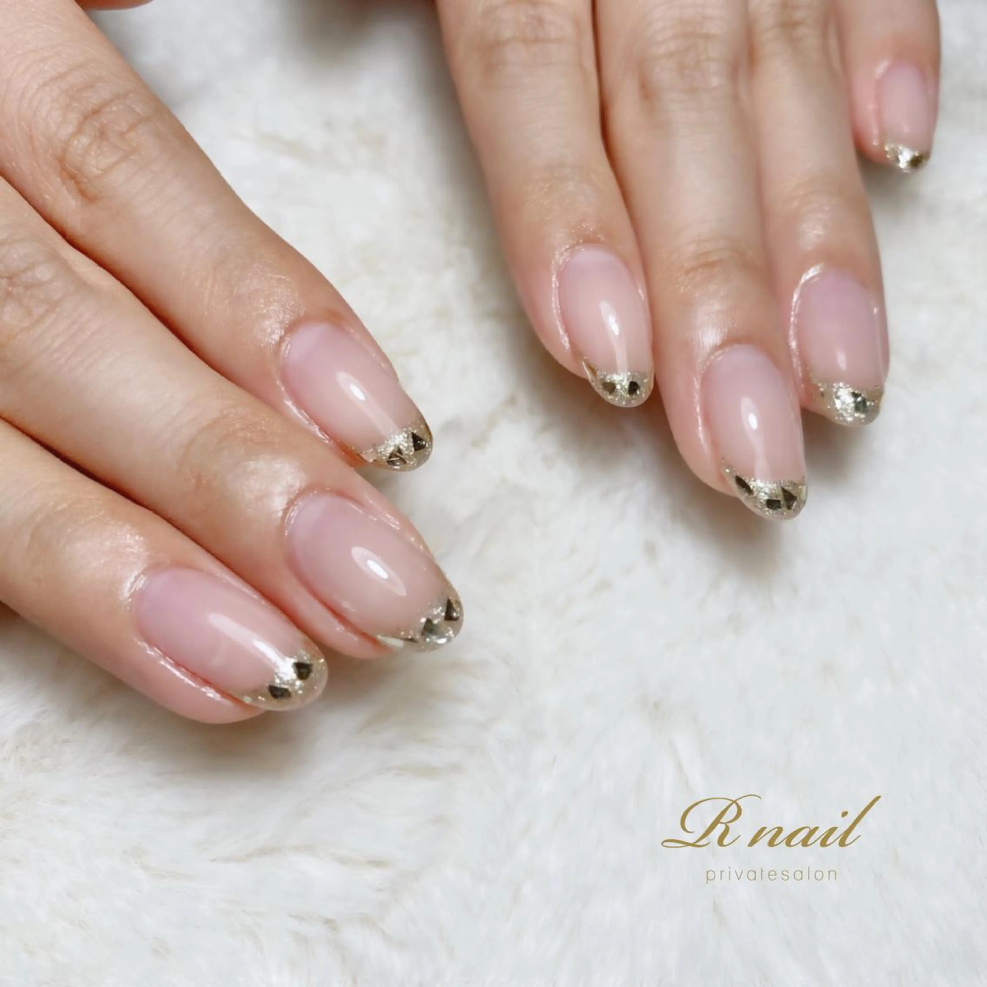 ネイル フレンチネイル ガラスフレンチ R nailのネイルデザイン
