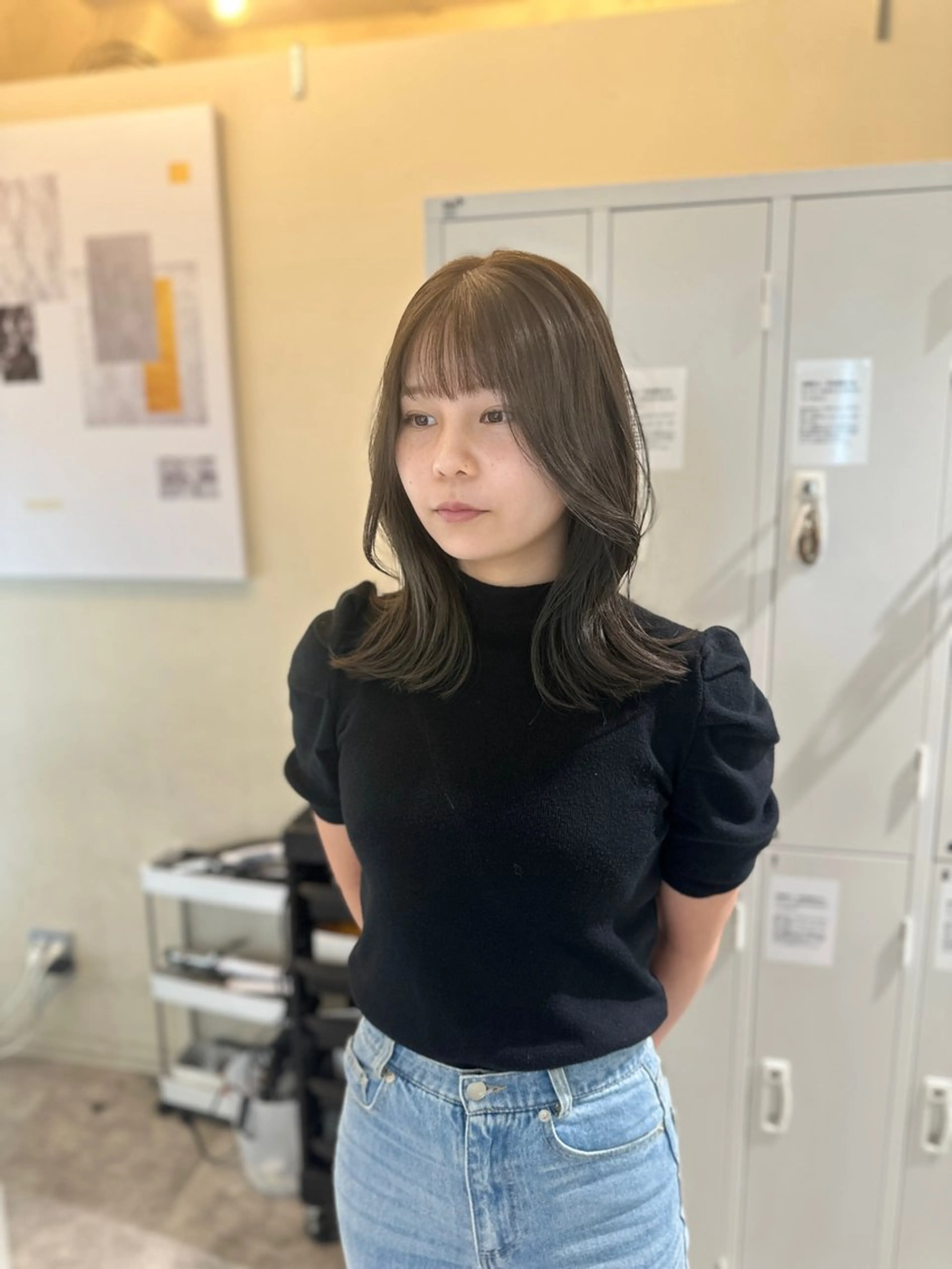 ミディアム カラー アディクシーカラー バレイヤージュ ブリーチ デザインカラー ダブルカラー カット ヘアカラー トリートメント opus 店長大和 レイヤー/赤み消しのヘアスタイル