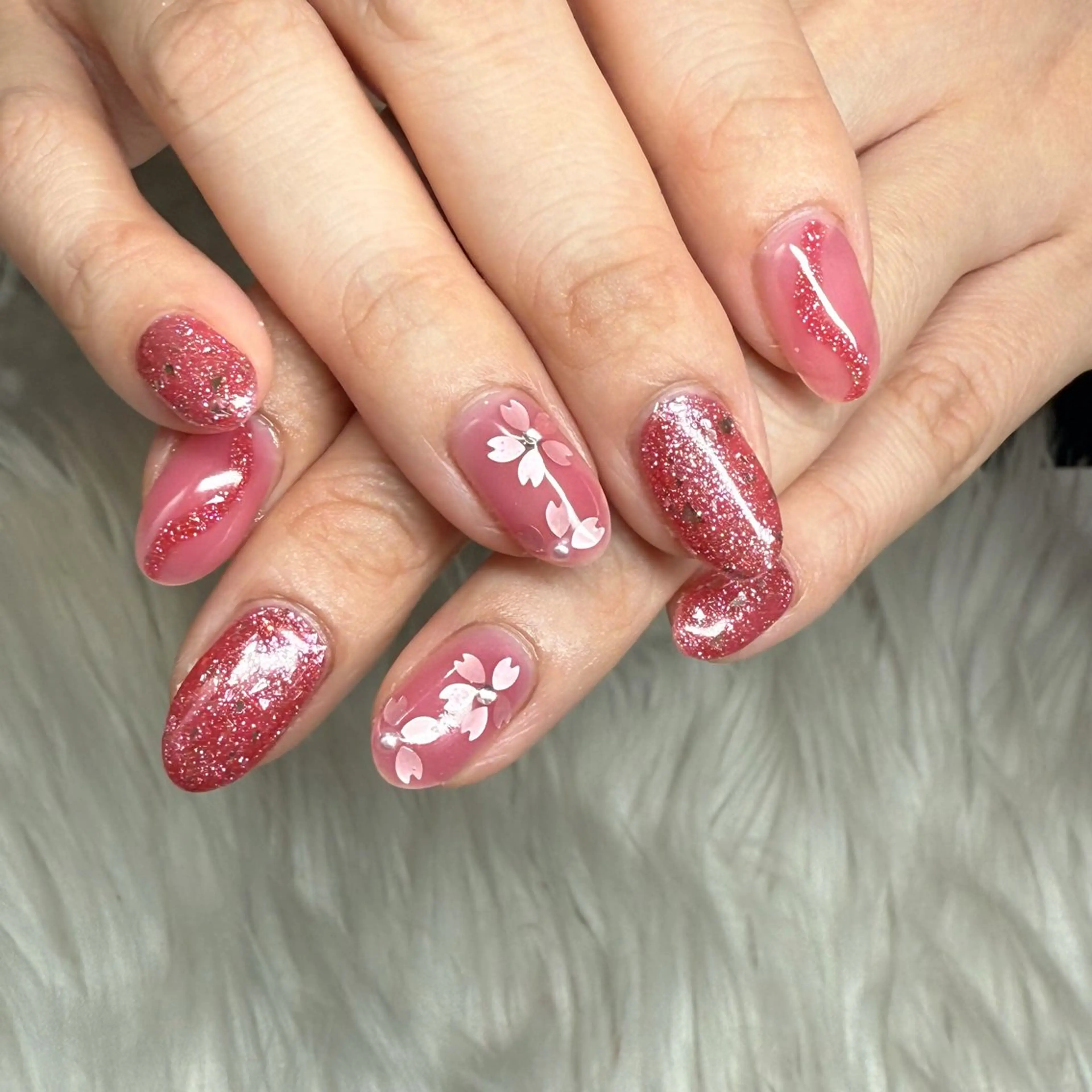 ネイル 桜ネイル ハンドネイル フットネイル ハンドケア Yoshiha .Mのネイルデザイン