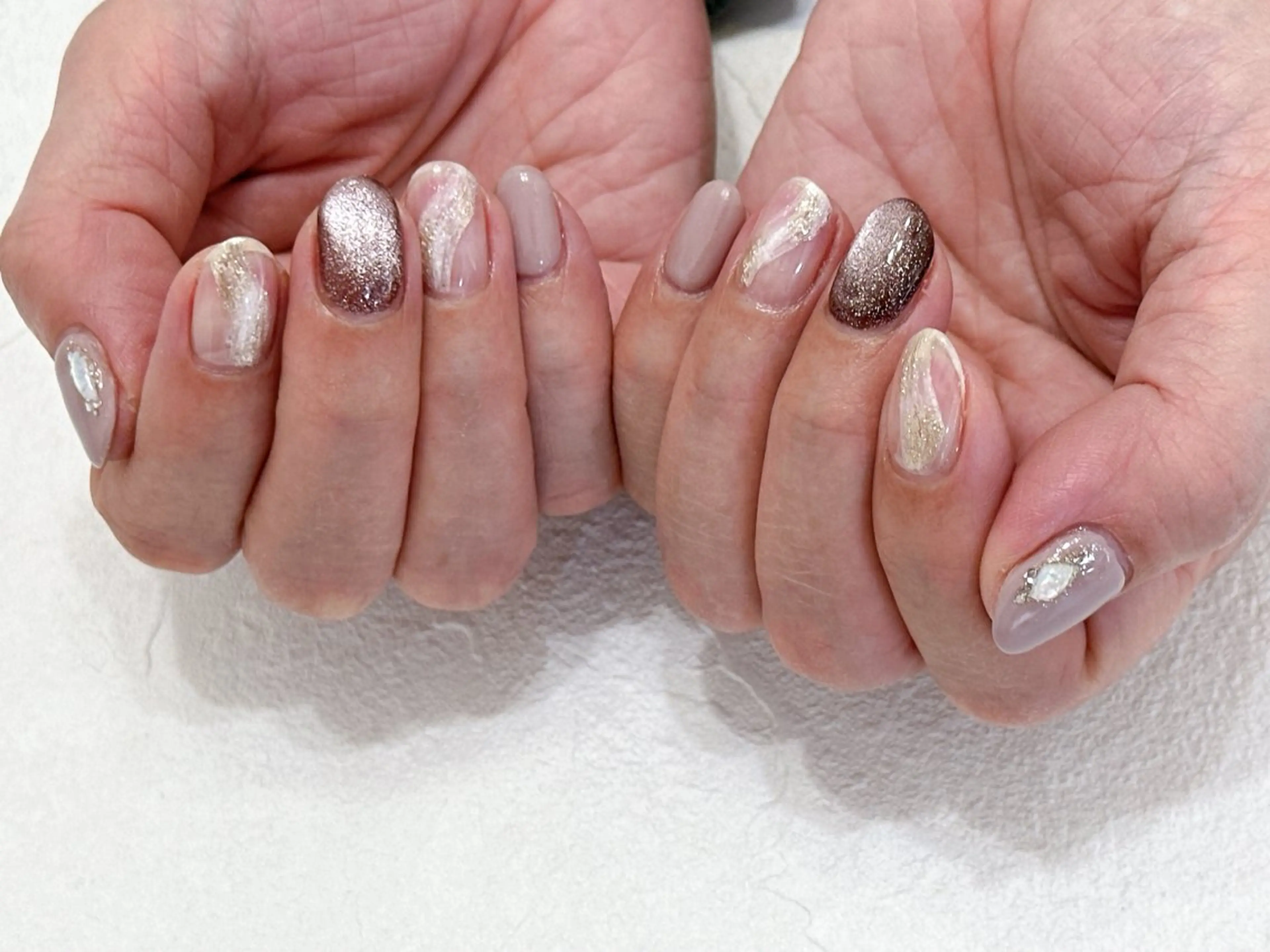 ネイル オーロラネイル フットネイル フレンチネイル ジェルネイル 韓国ネイル ハンドネイル Mogu nail 二子玉川のネイルデザイン