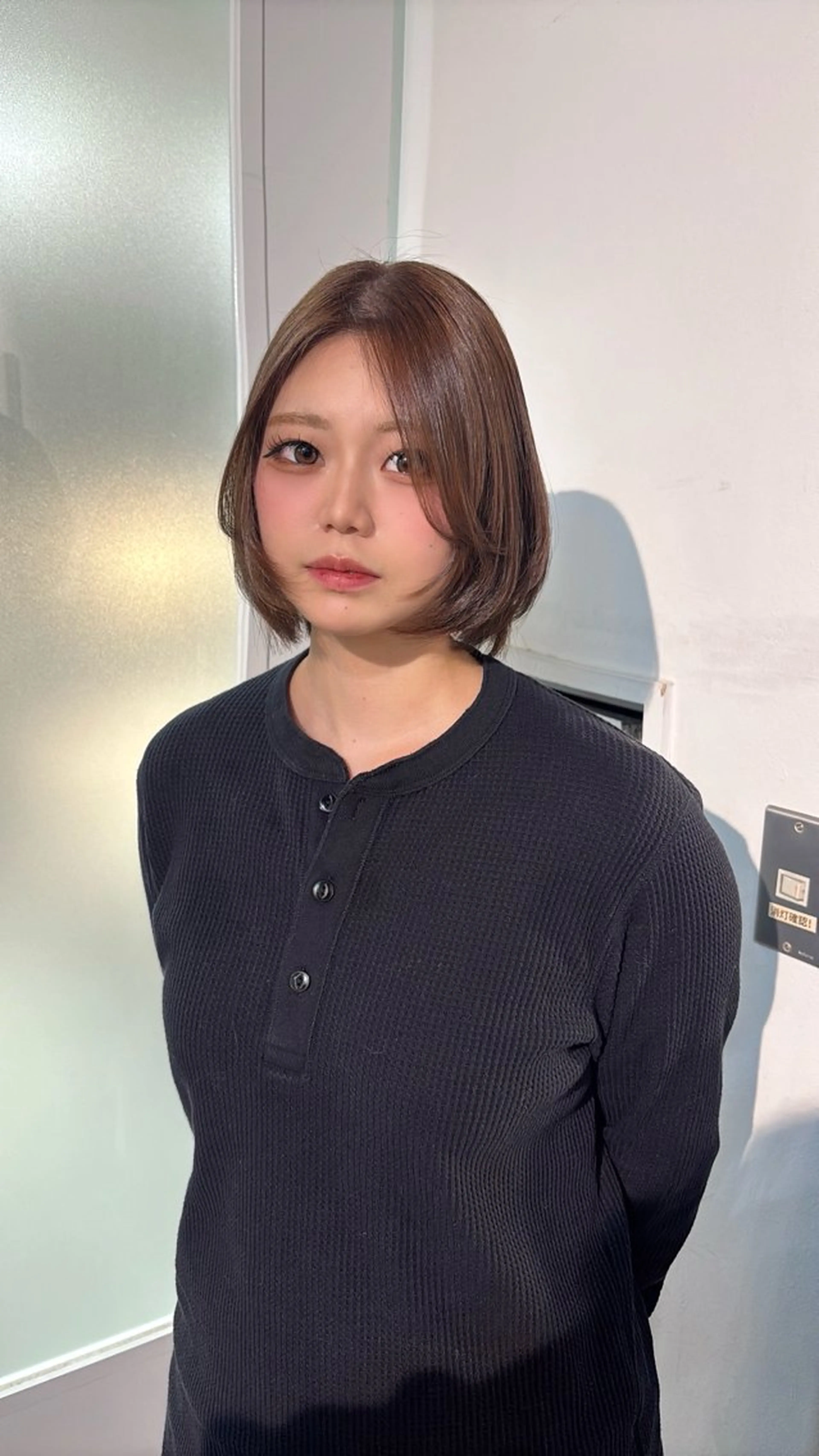 ミディアム ボブレイヤー ボブ レイヤーカット 日比野 紅杏のヘアスタイル