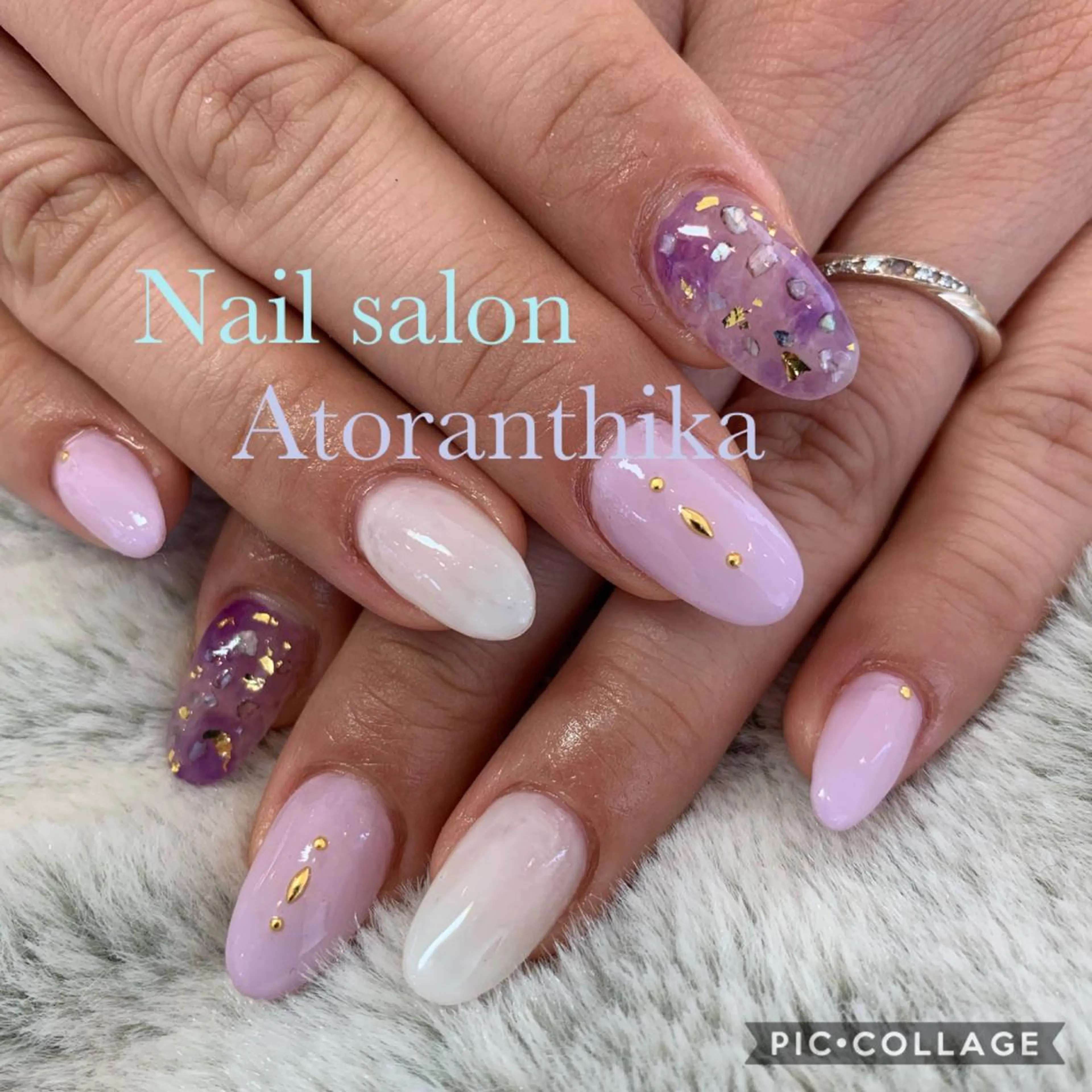ネイル パープル ハンドネイル Nail salon Atlantica所属・Nail salon ✩ ｱﾄﾗﾝﾃｨｶのネイルデザイン