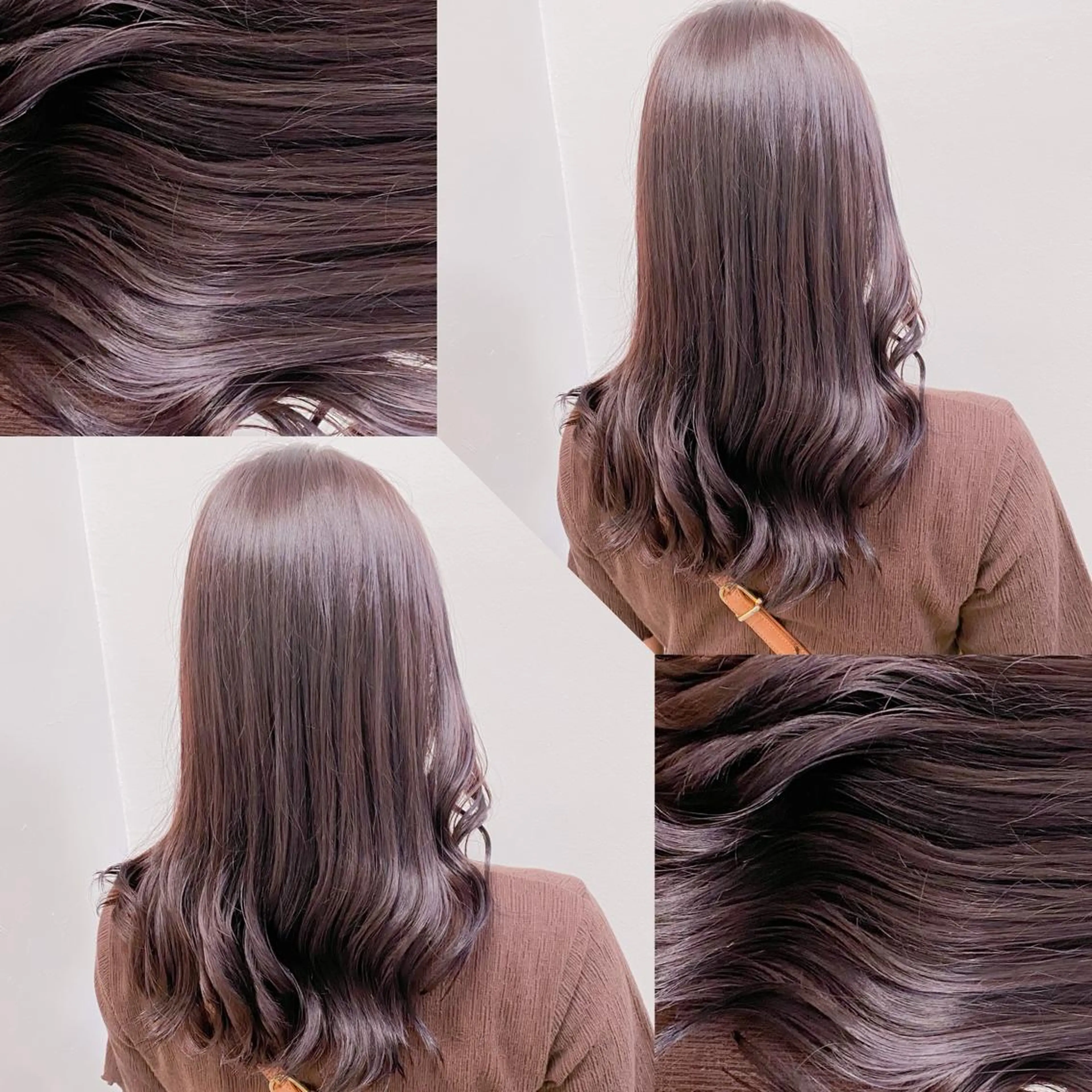 セミロング カラー パーマ ヘアアレンジ ネイル マツエク・マツパ 韓国風ベージュ🤎 赤みなし🌿横浜🤎のヘアスタイル