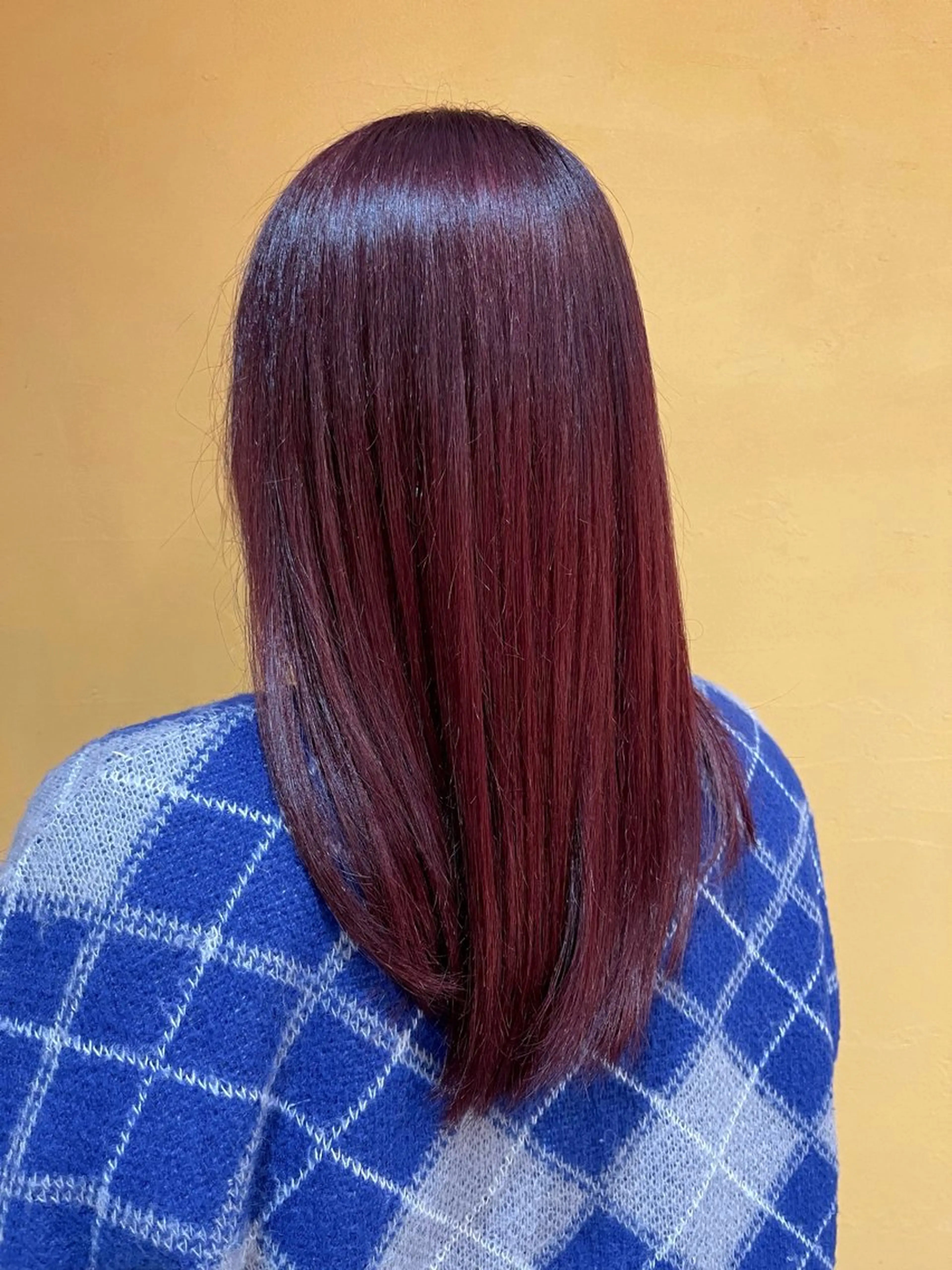 カラー カシス ピンクカラー 藤井 清香のヘアスタイル