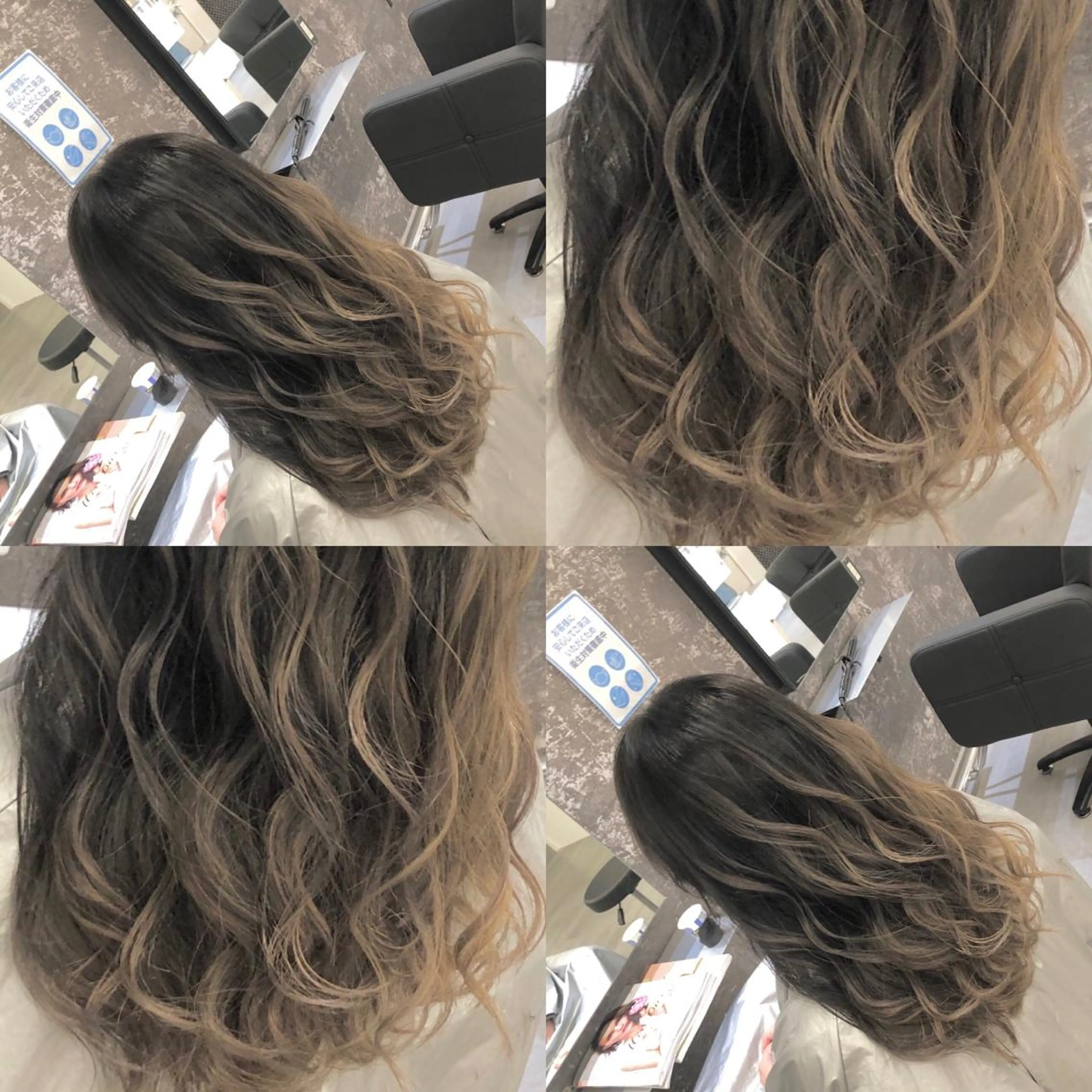 セミロング カラー ヘアアレンジ ショートボブ シールエクステ バレイヤージュ デザインカラー ハイライトカラー アンドウ ユウ/ レイヤーカット/韓国のヘアスタイル