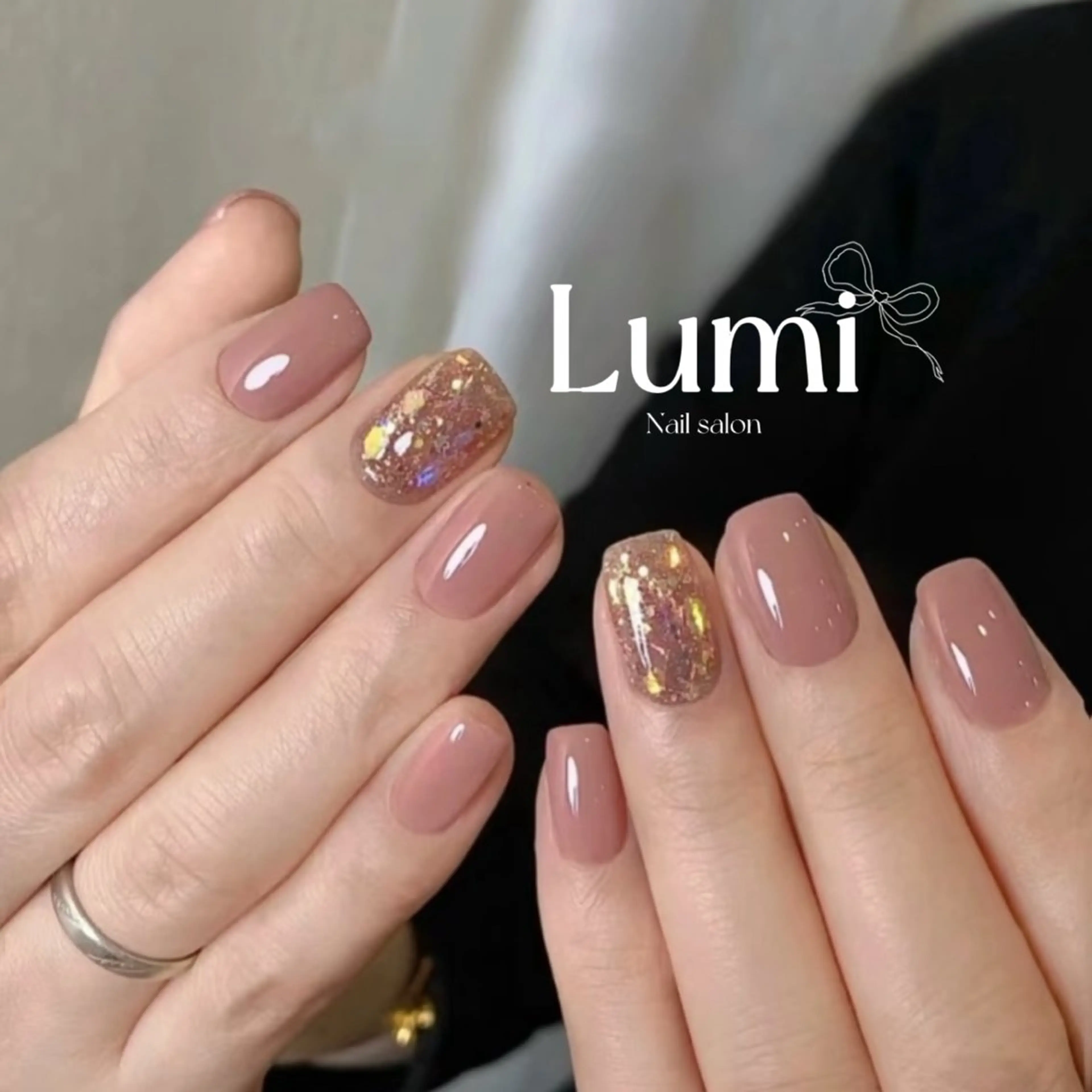 研修コース*ワンカラー＋ラメ／色替え2本* 追加色替え1本+300円（オフなし・長さ出し+1000円）の写真