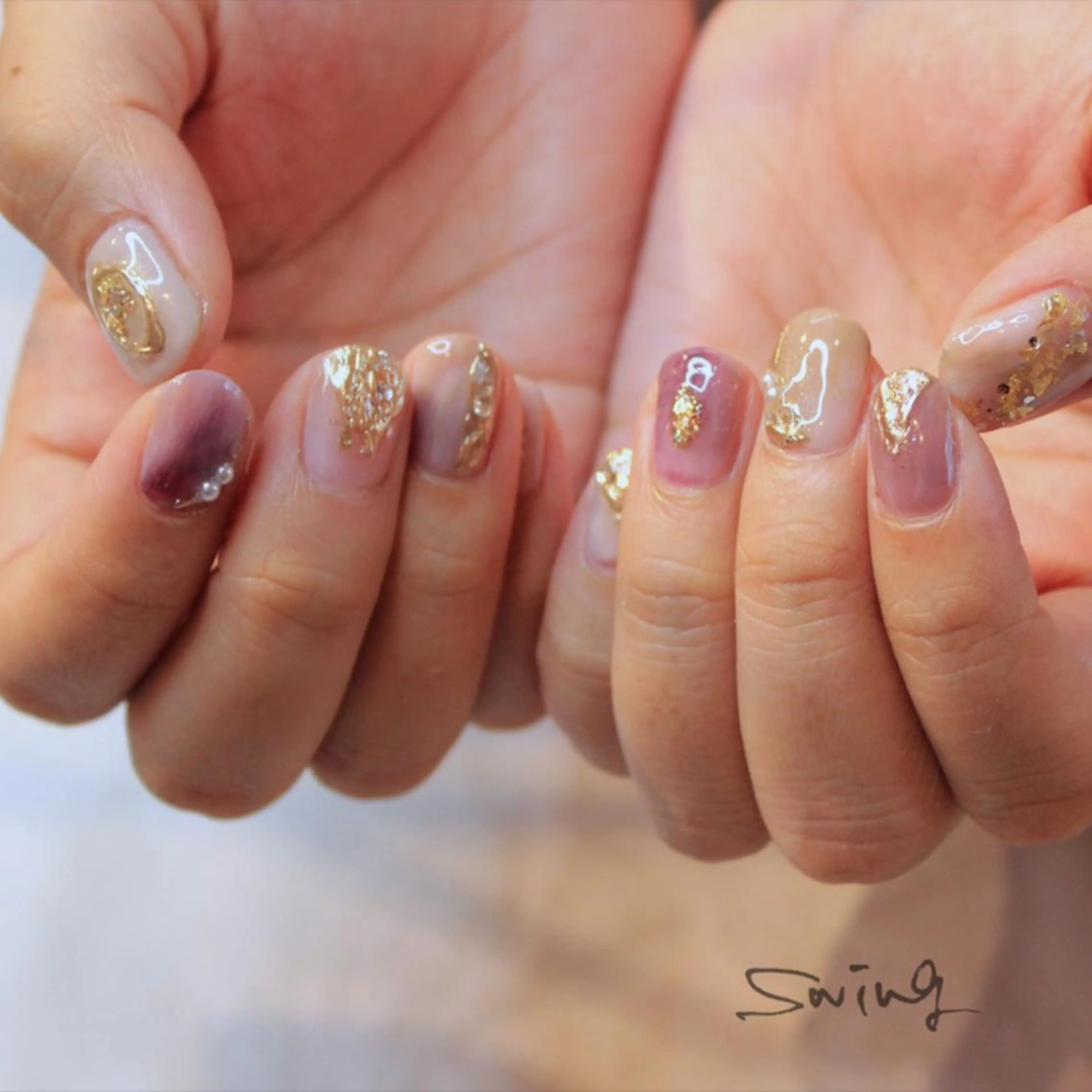 ネイル ニュアンスネイル パープル SWING Nail Salon所属・Yoshida Takakoのネイルデザイン