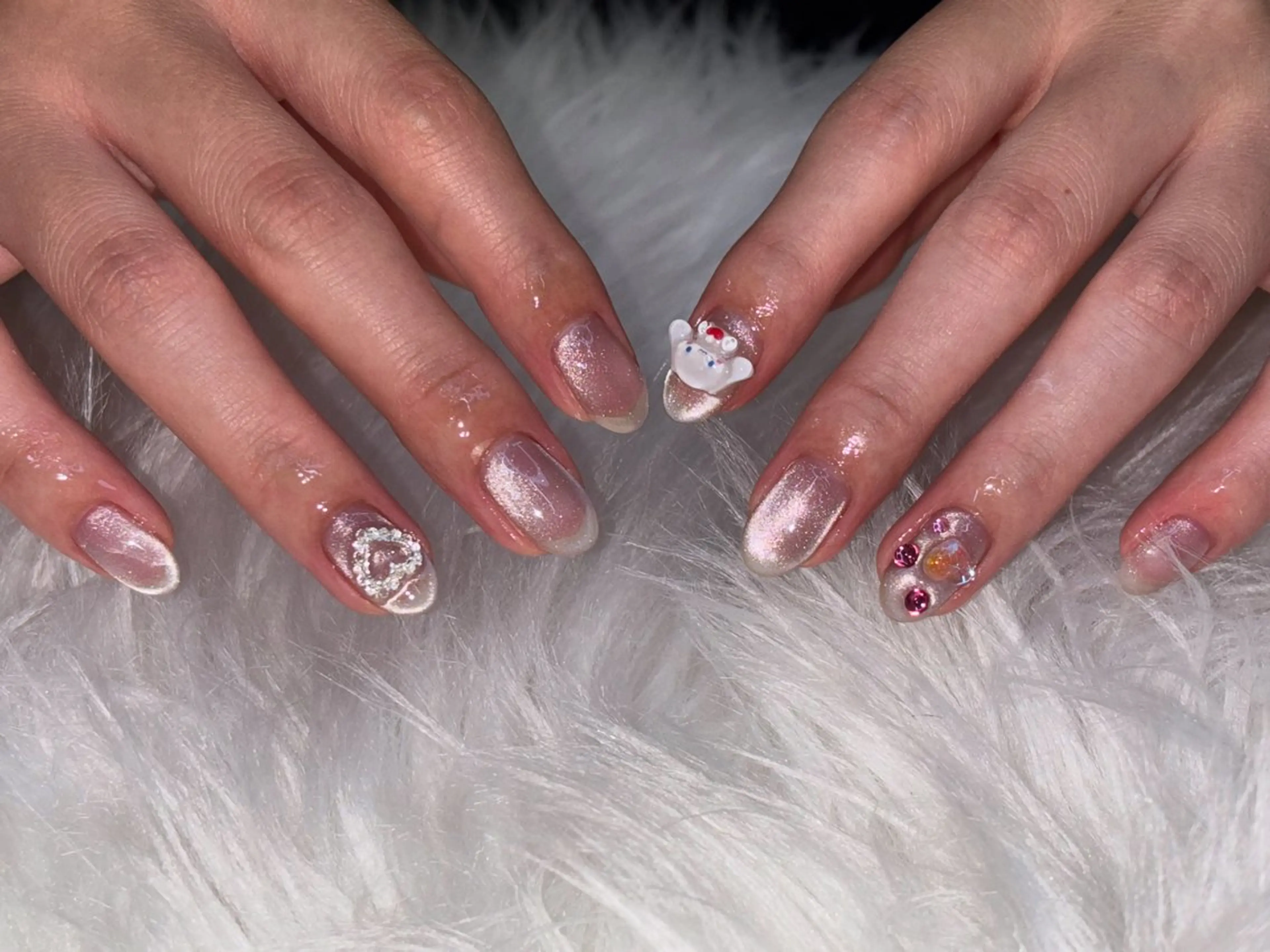 ネイル マグネットネイル ビー玉ネイル 春ネイル 夏ネイル ホワイト M Hのその他イメージ