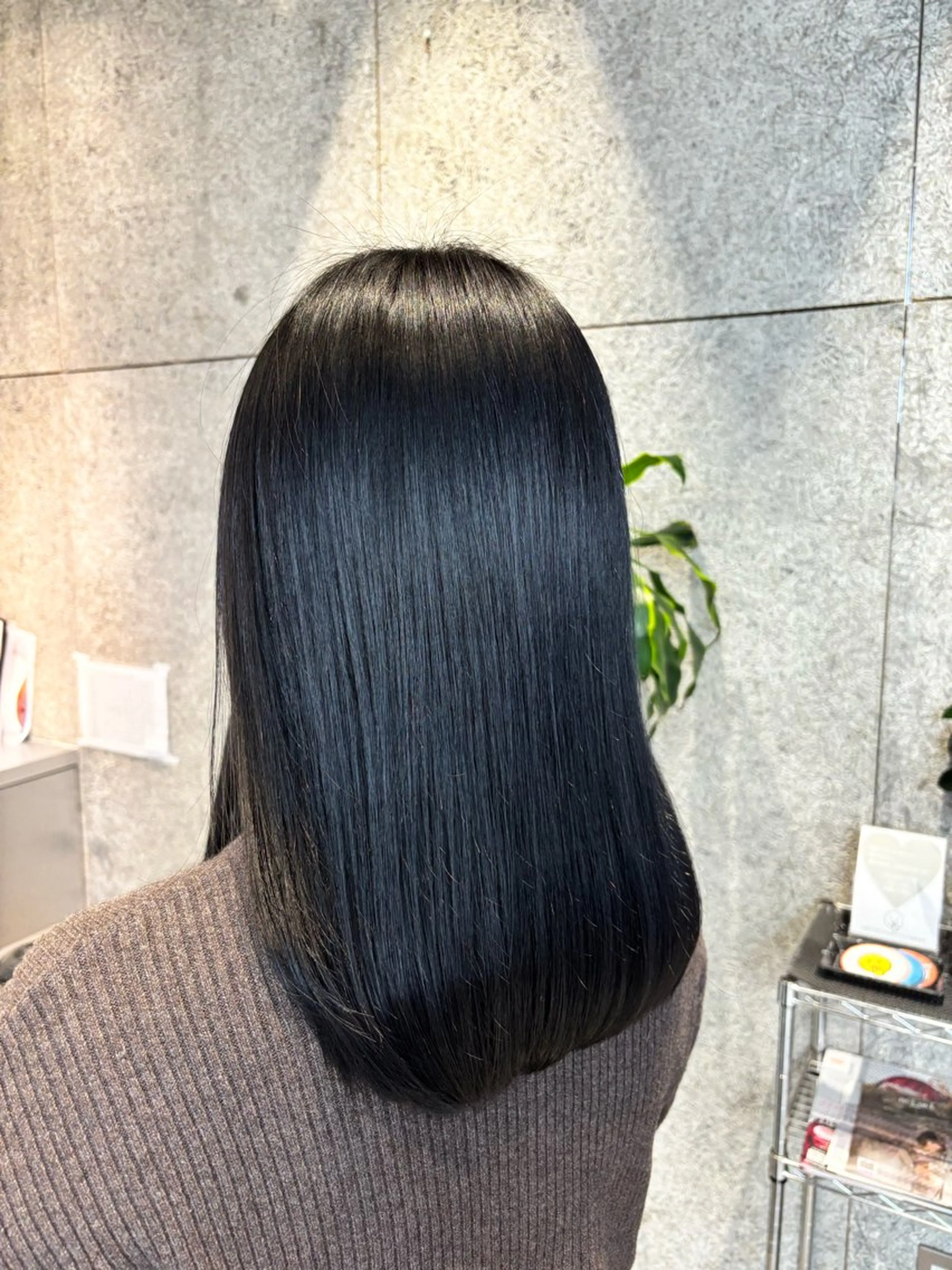 セミロング カラー 黒髪 🌷艶感カラー🌷 富施　優花のヘアスタイル