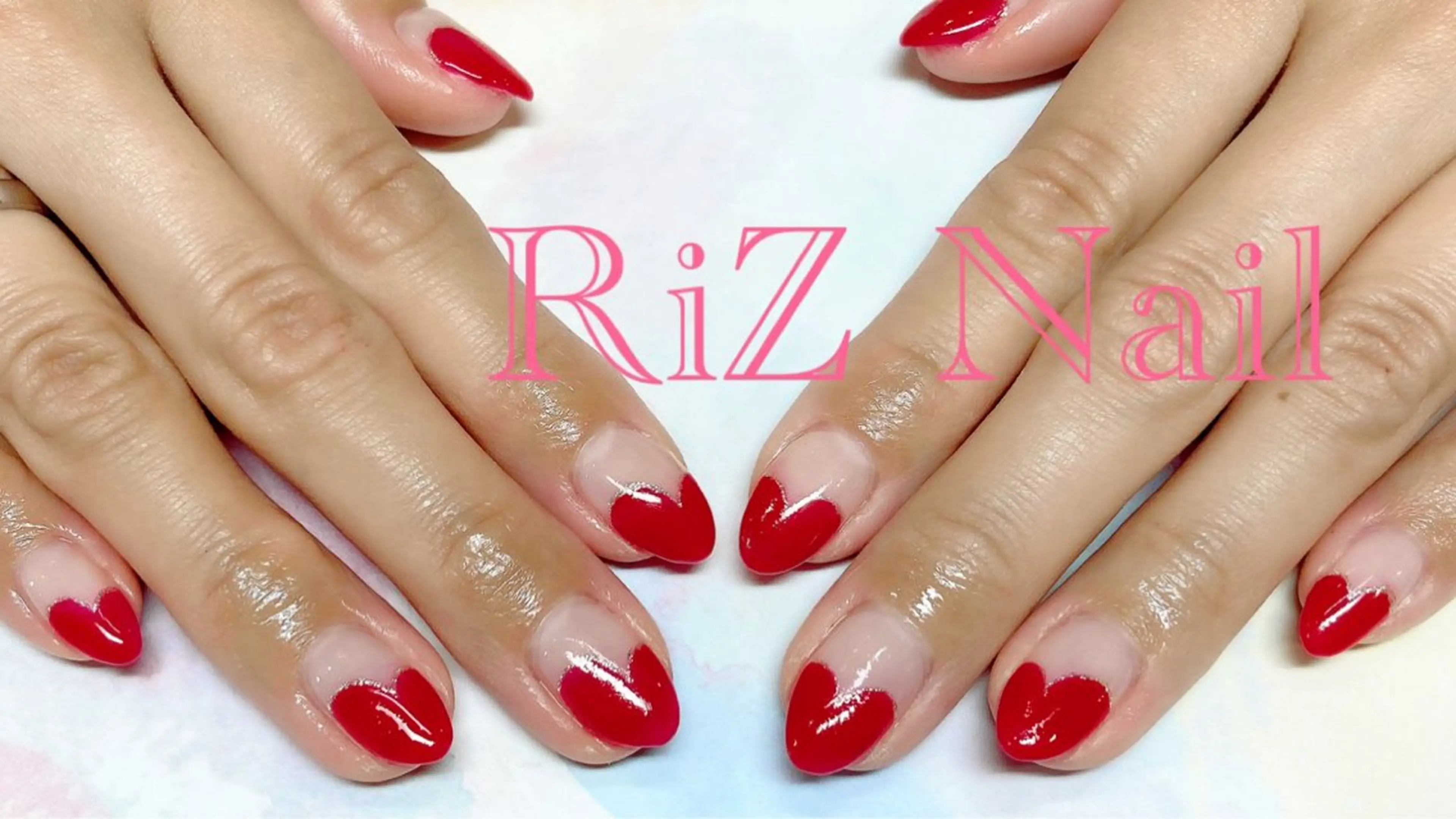 ネイル フレンチネイル ハート RiZ nail salonのネイルデザイン