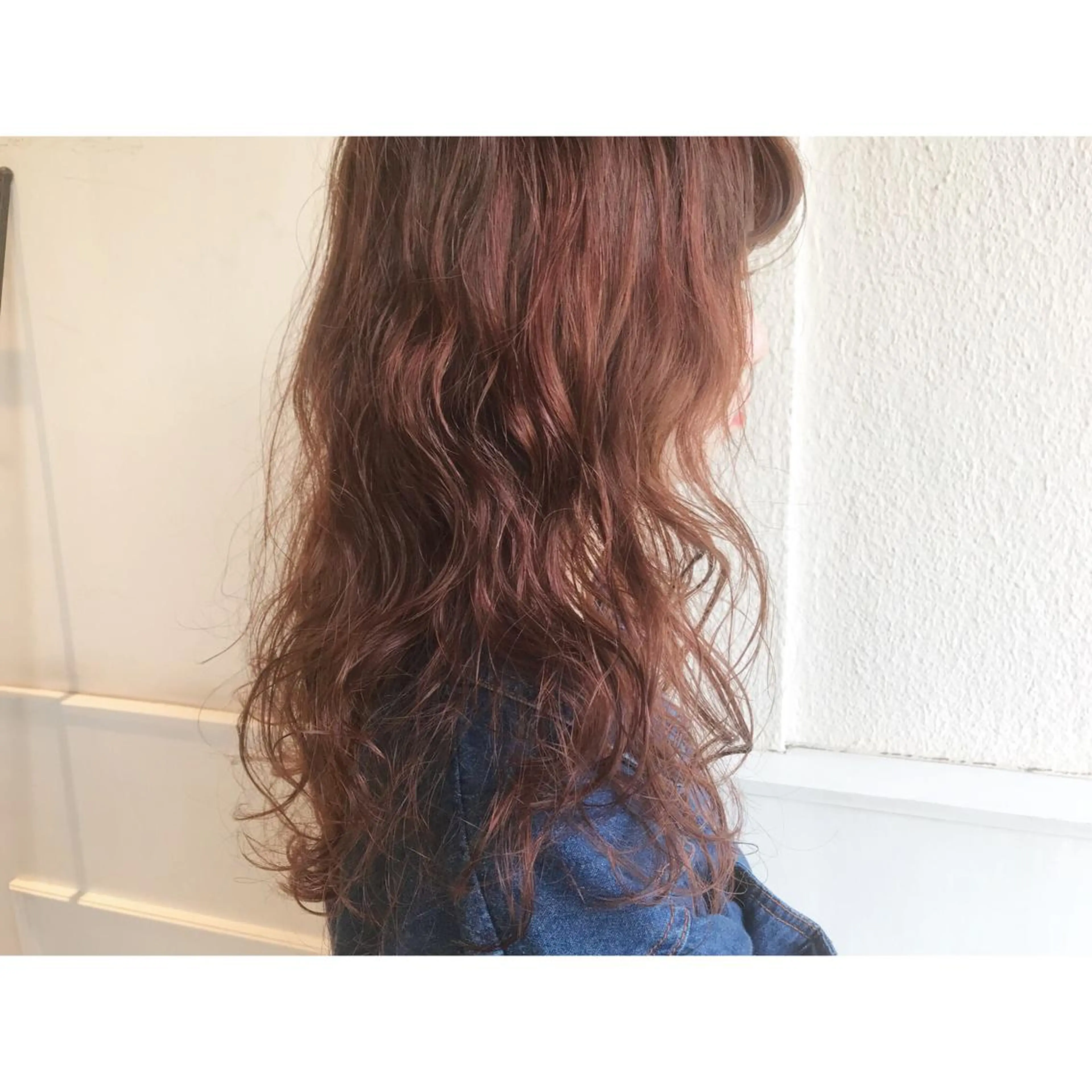 カラー パーマ オレンジ ピンクカラー Musiiik hairのヘアスタイル