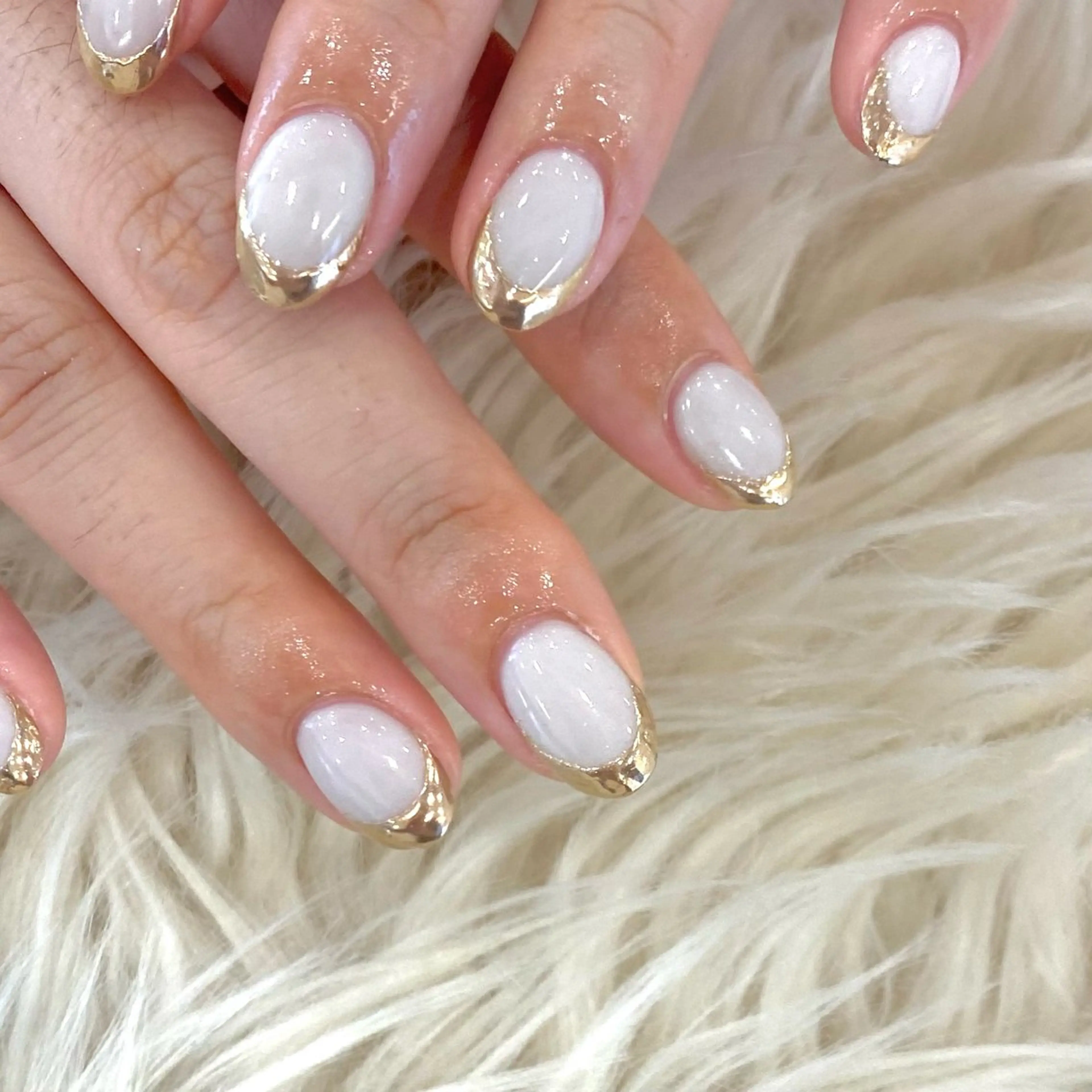 ネイル フレンチネイル ジェルネイル キラキラネイル ミラーネイル 持ち込み Nailsalon Merci所属・Merci momoのネイルデザイン