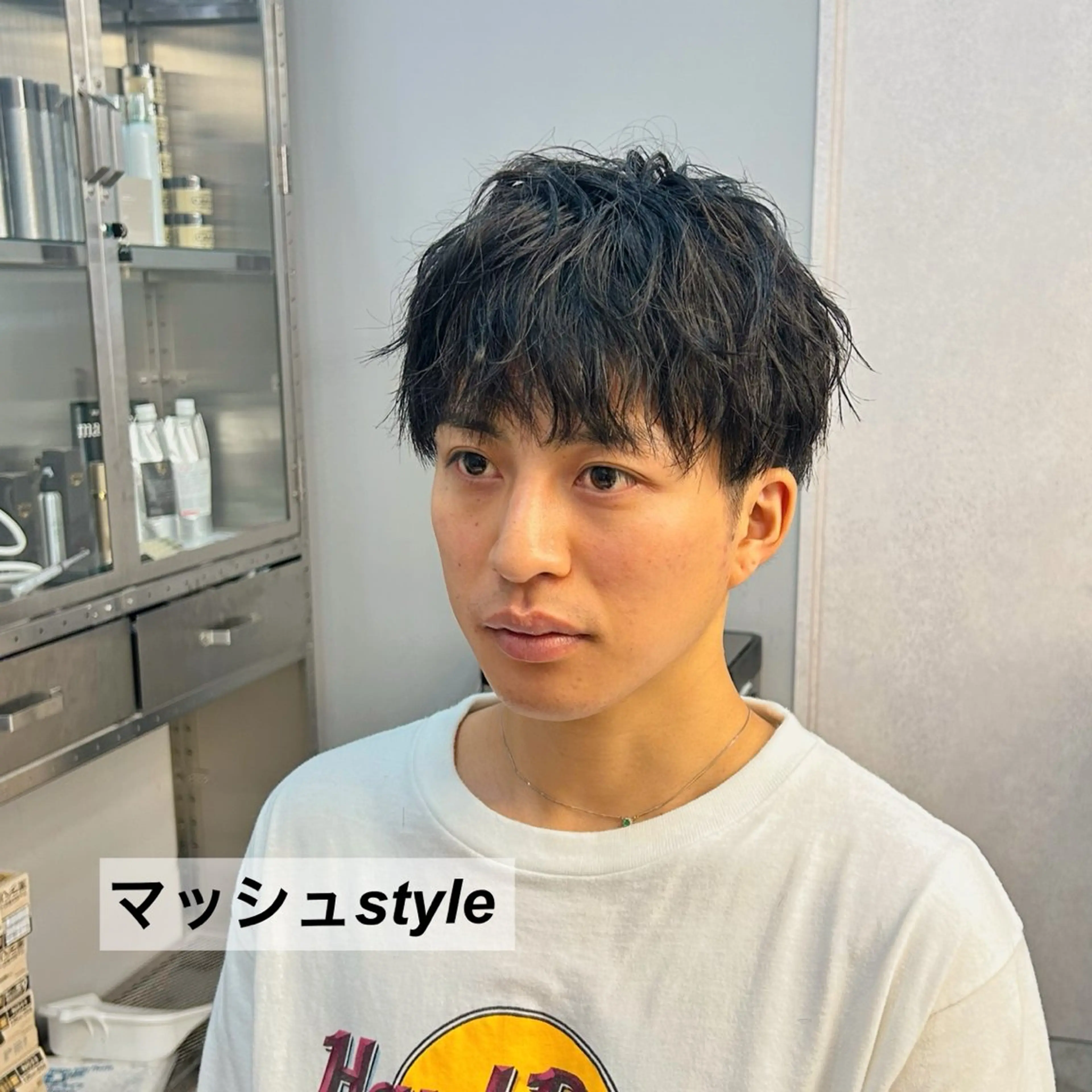 ショート メンズ マッシュ barber shop 刈部倶楽舞所属・難波/メンズパーマ /フェード/河本かほのヘアスタイル