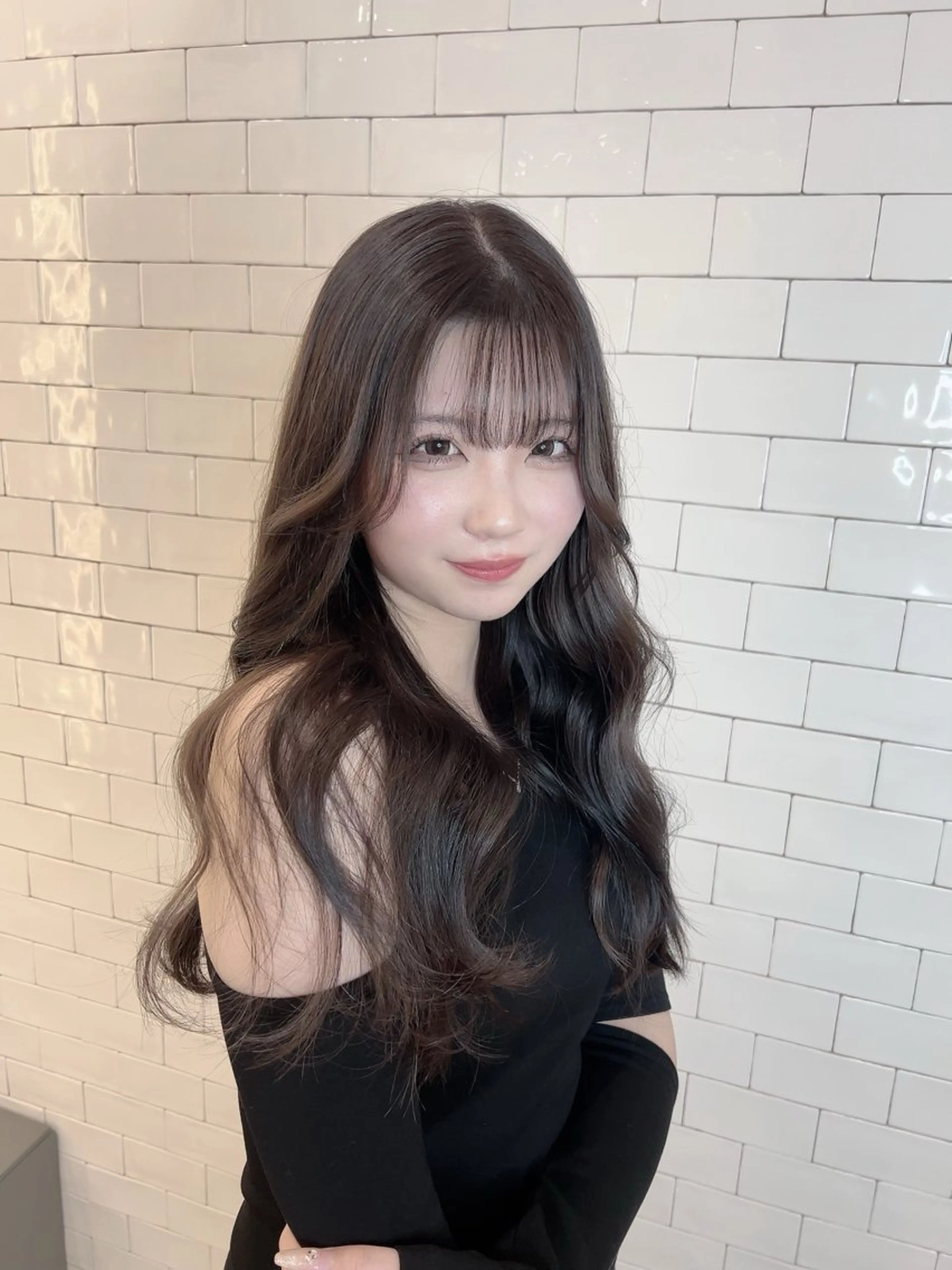 ロング カラー カット ヘアカラー トリートメント &chaLme   心斎橋所属・emi/髪質改善/ 韓国風/艶カラーのヘアスタイル