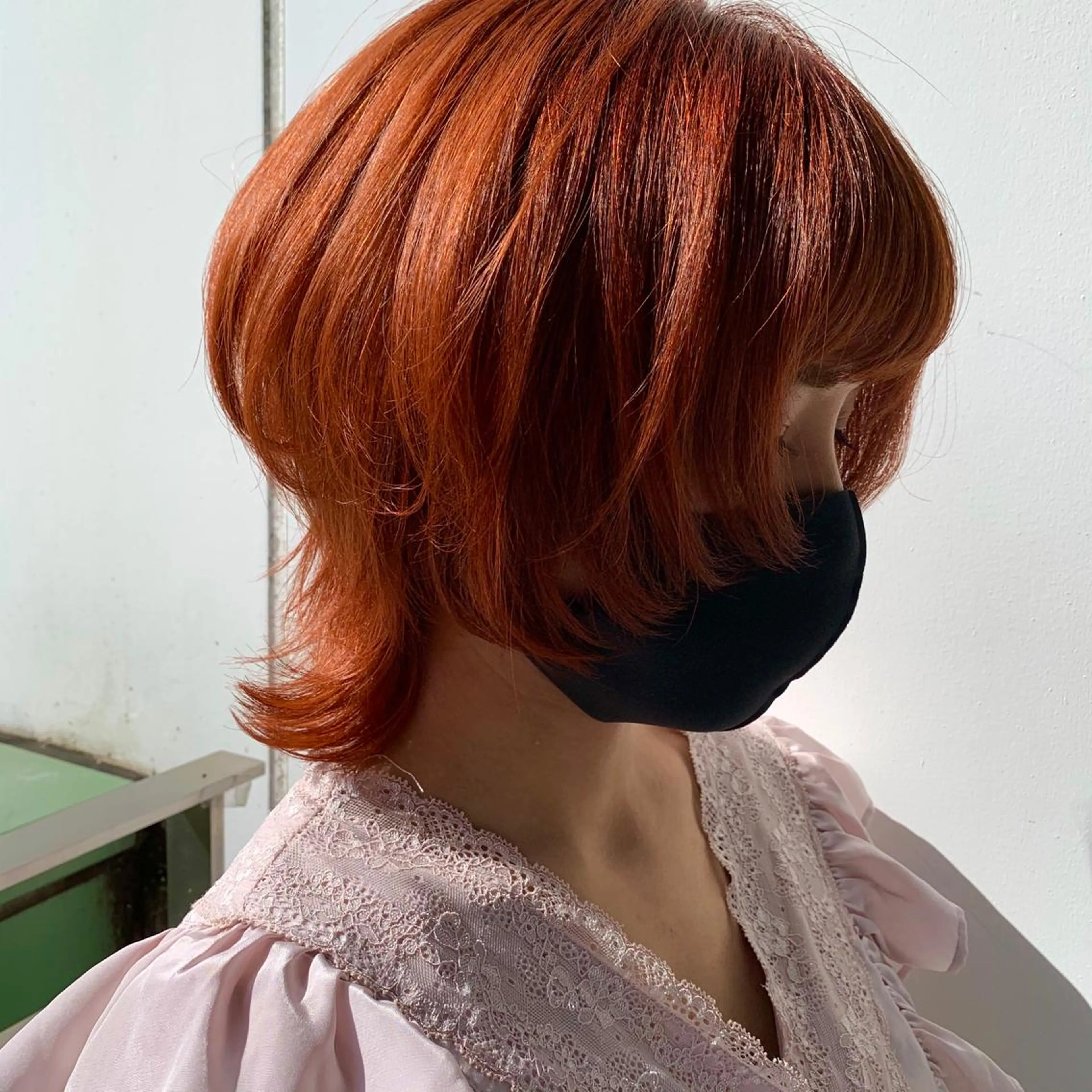 ショート カラー ブリーチ オレンジ オレンジレッド レッドカラー 骨格補正施術/メンズ 専門美容師/YUYAのヘアスタイル