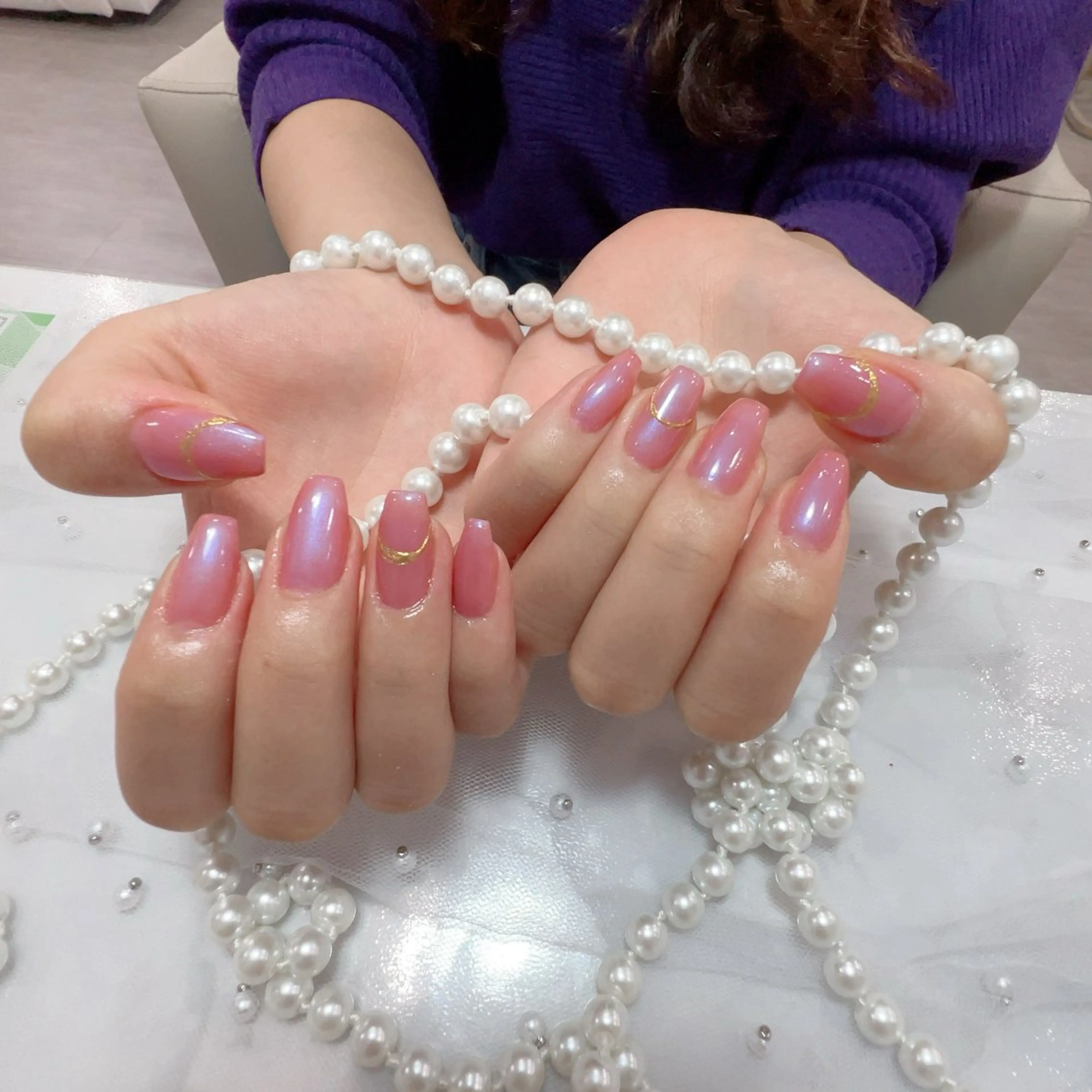 ネイル アートネイル フラッシュネイル フレンチネイル ジェルネイル ガラスフレンチ ハンドネイル You&Me Yukiのネイルデザイン