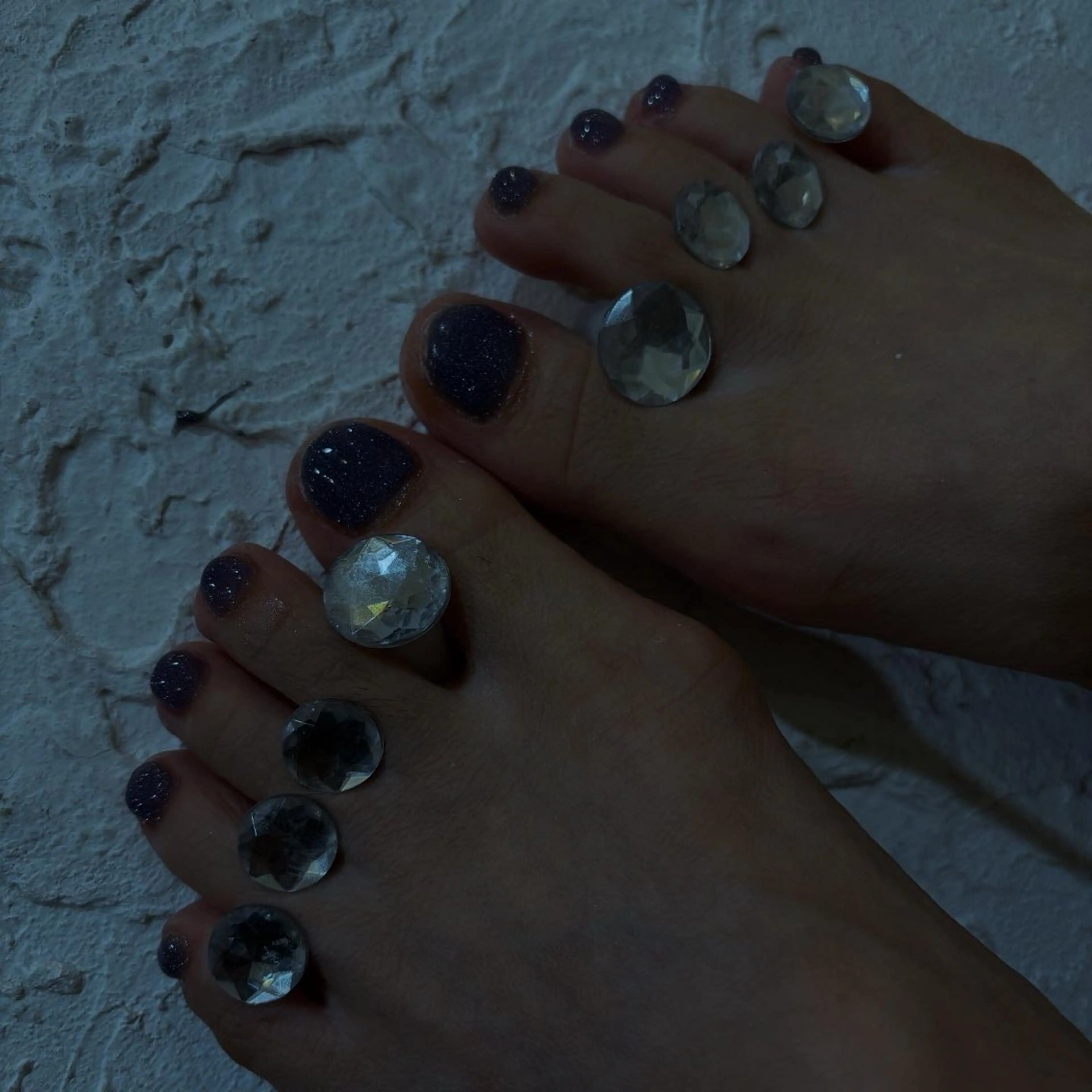 ネイル ブルー 長さ出し フラッシュネイル フットネイル キラキラネイル vante_aimi .パラジェル取扱店のネイルデザイン