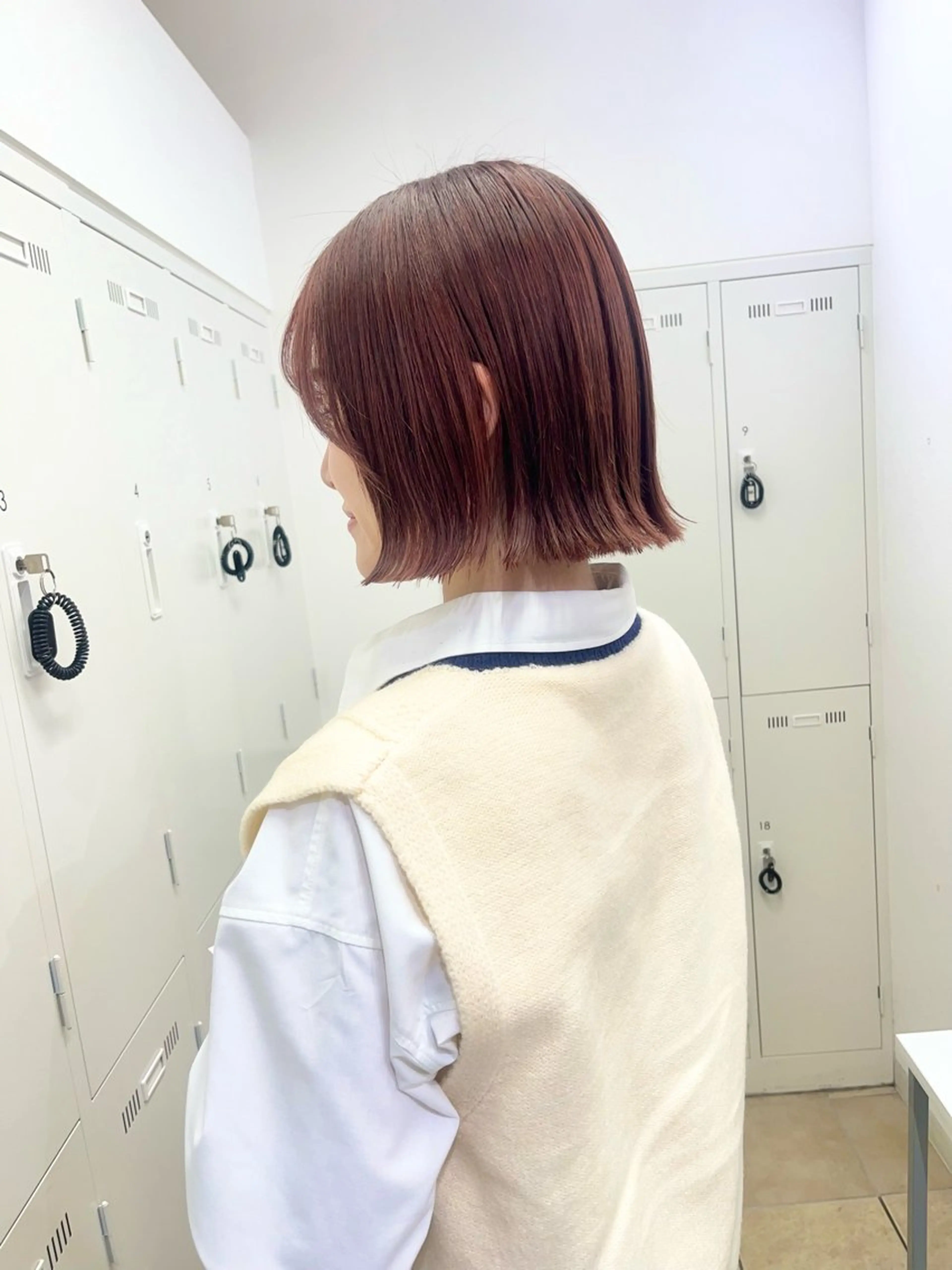 ミディアム 切りっぱなしボブ ピンクラベンダー ボブ 西山梨々【12/1〜 産休を頂きます🎀】のヘアスタイル