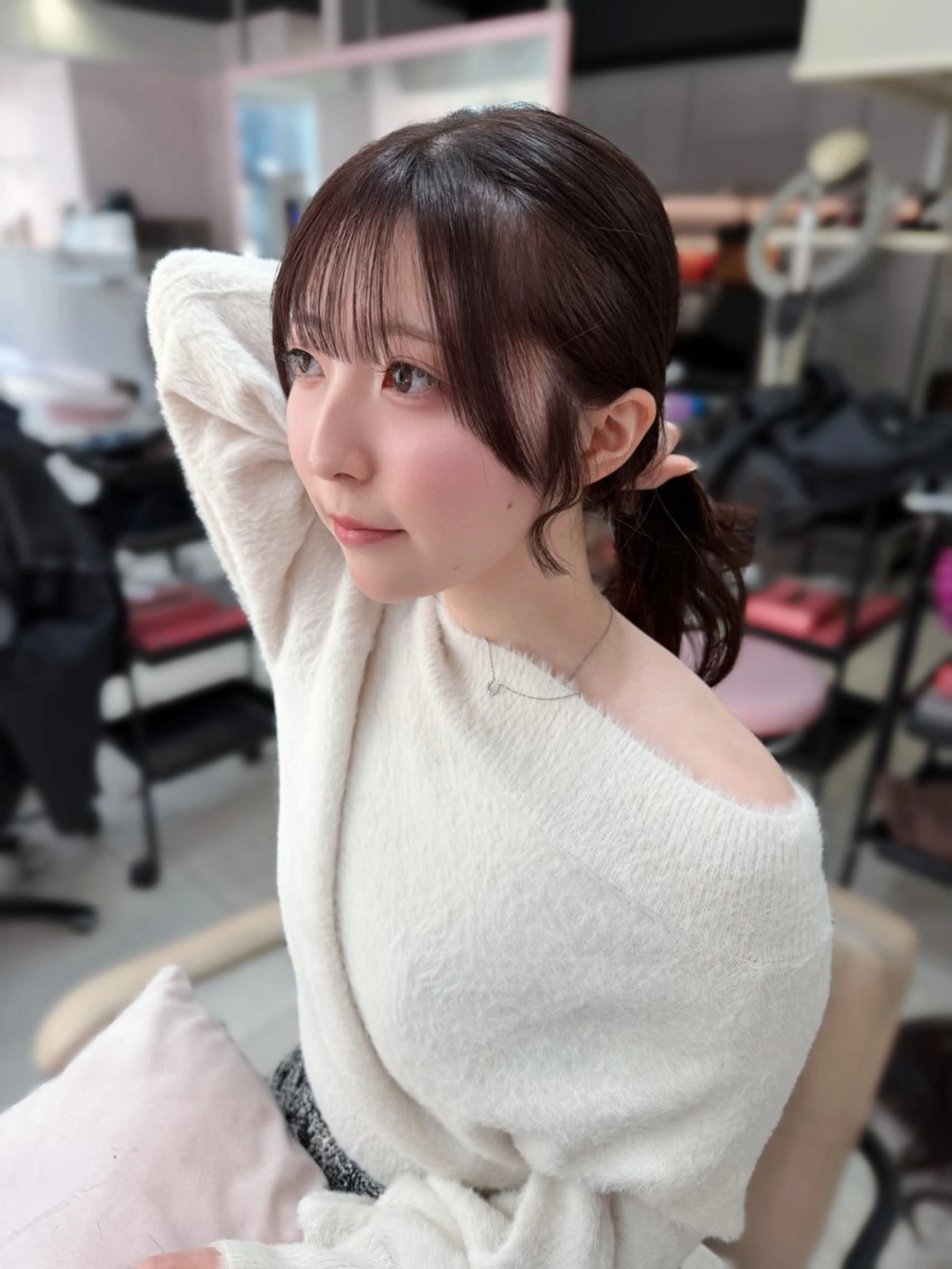 セミロング カラー 顔周りカット カット ヘアカラー 上品モテガーリー Rena🎀のヘアスタイル