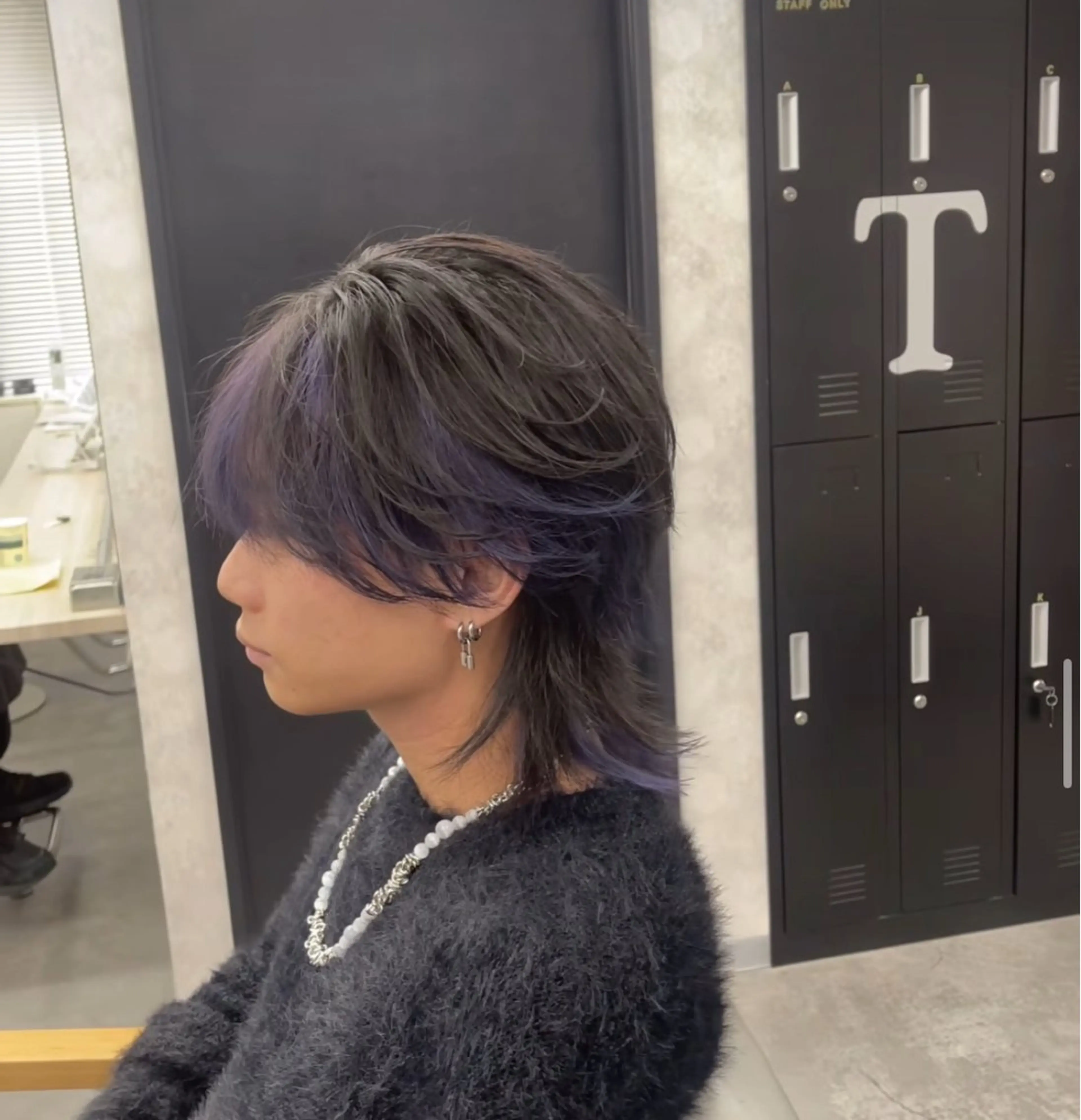 ミディアム カラー メンズ カット ヘアカラー ニュアンス/フェザー /ウルフ/伶馬のヘアスタイル