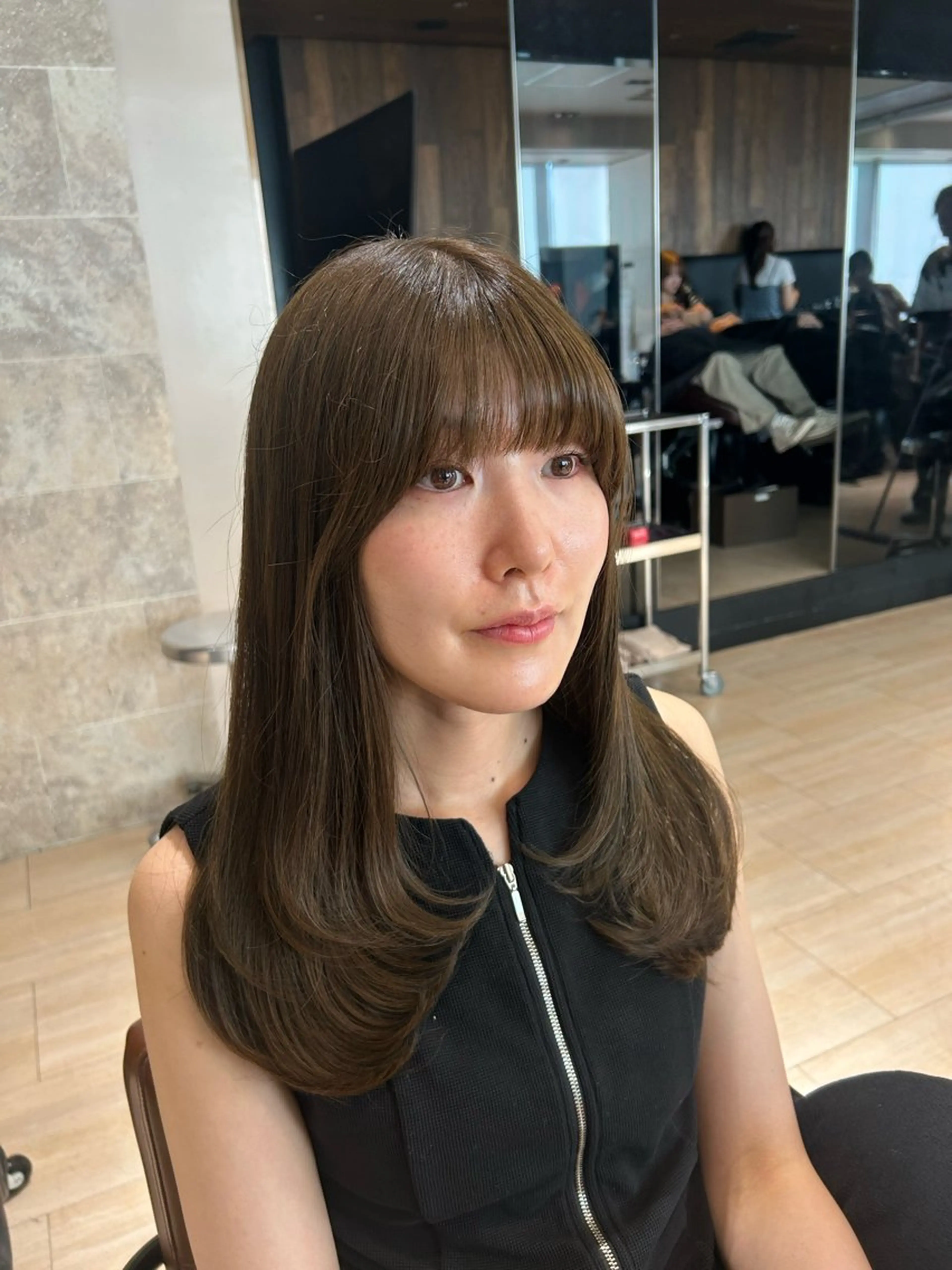 ロング カット ヘアカラー トリートメント 🎀大竹美侑／顔まわ りカット／レイヤーのヘアスタイル