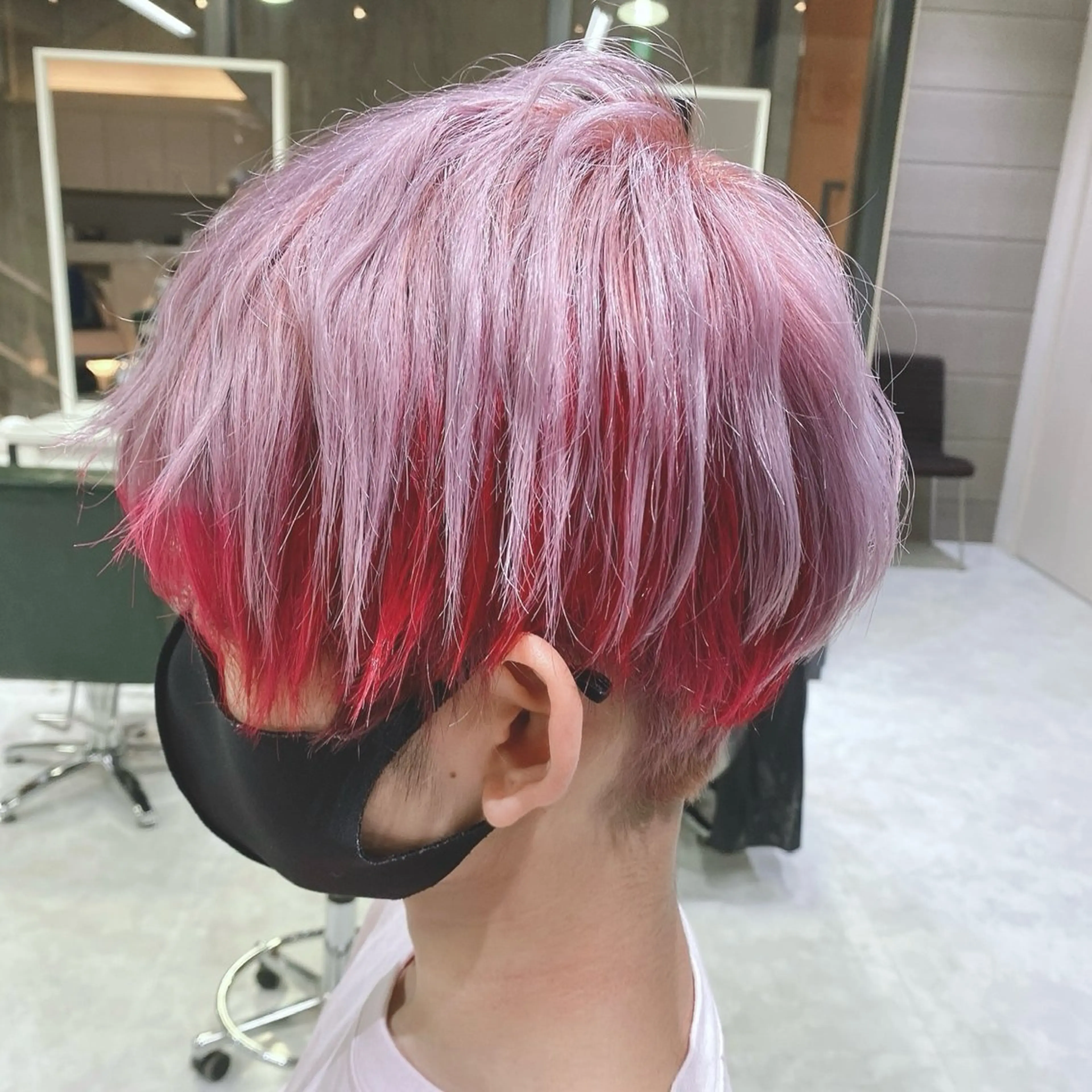 ショート カラー ブリーチ デザインカラー ハイトーンカラー インナーカラー ピンクカラー ヘアカラー トリートメント ヘアセット DAYS Men’sのヘアスタイル