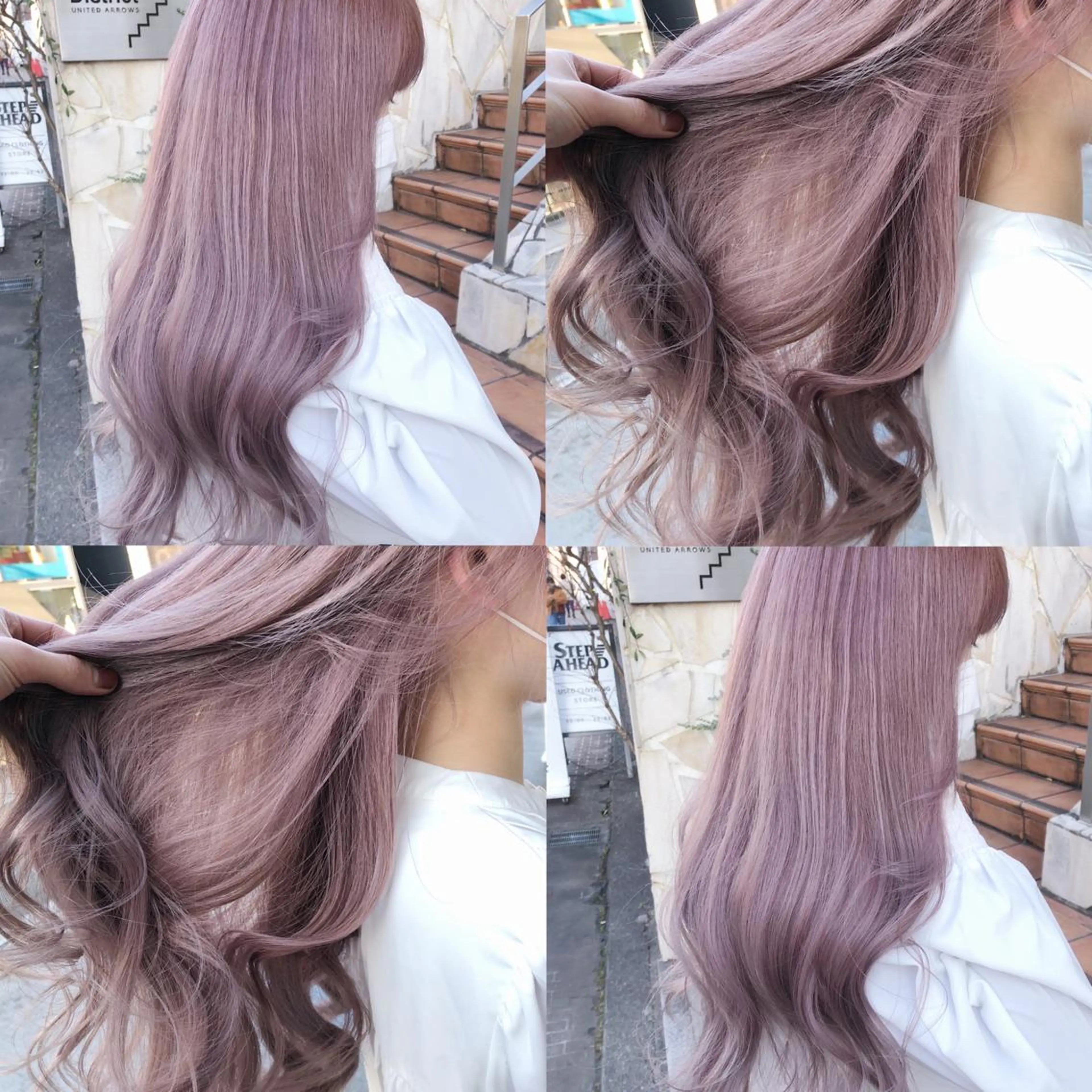 ロング カラー ヘアアレンジ メンズ キッズ メンズブリーチ アッシュ ベージュカラー ブリーチ ブラウンカラー ヘアカラー トリートメント ヘアセット 💟Chloe原宿店 🩶ハイトーンのヘアスタイル