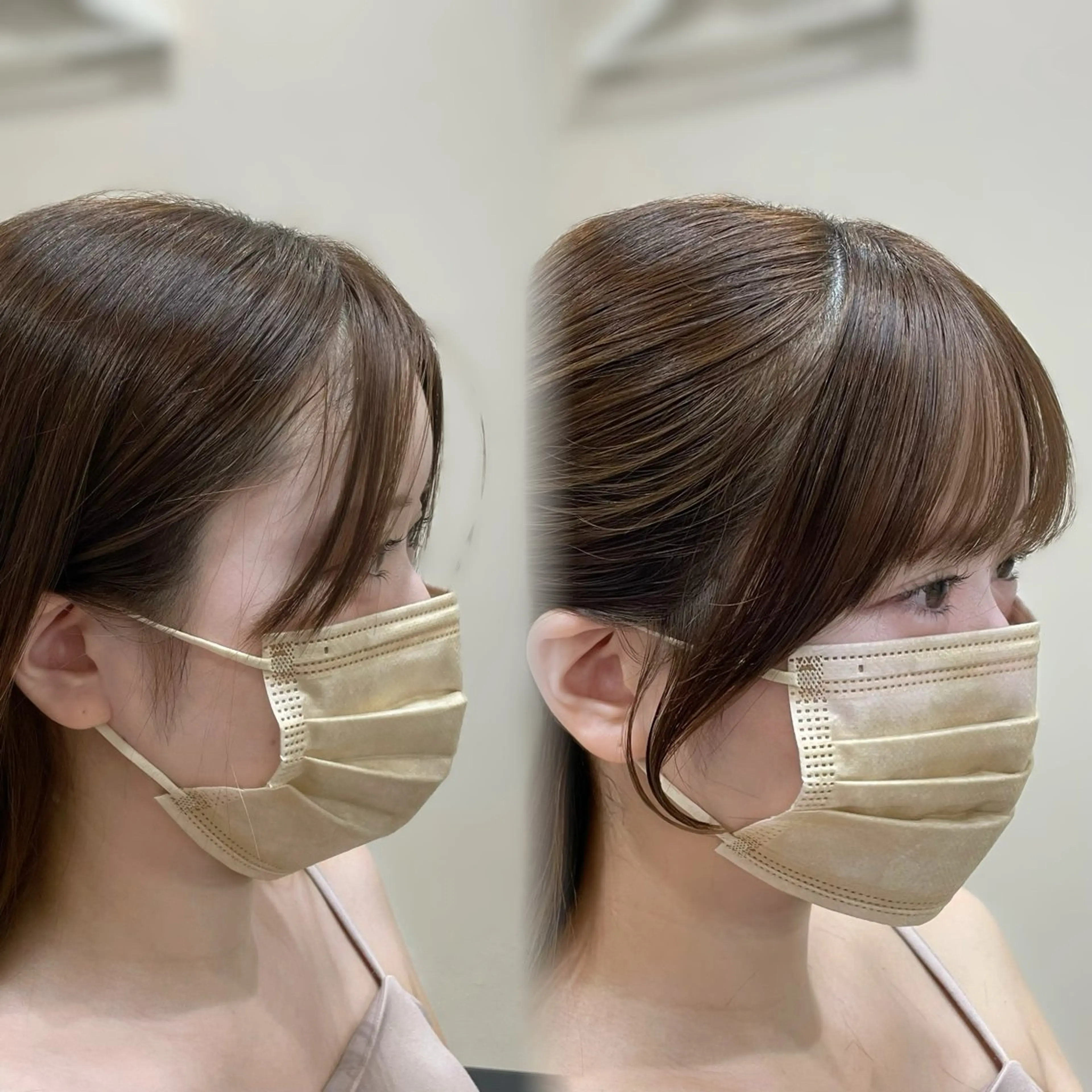 【伸ばし中の方🪴】前髪顔まわりカット+カラー+髪質改善トリートメントの写真