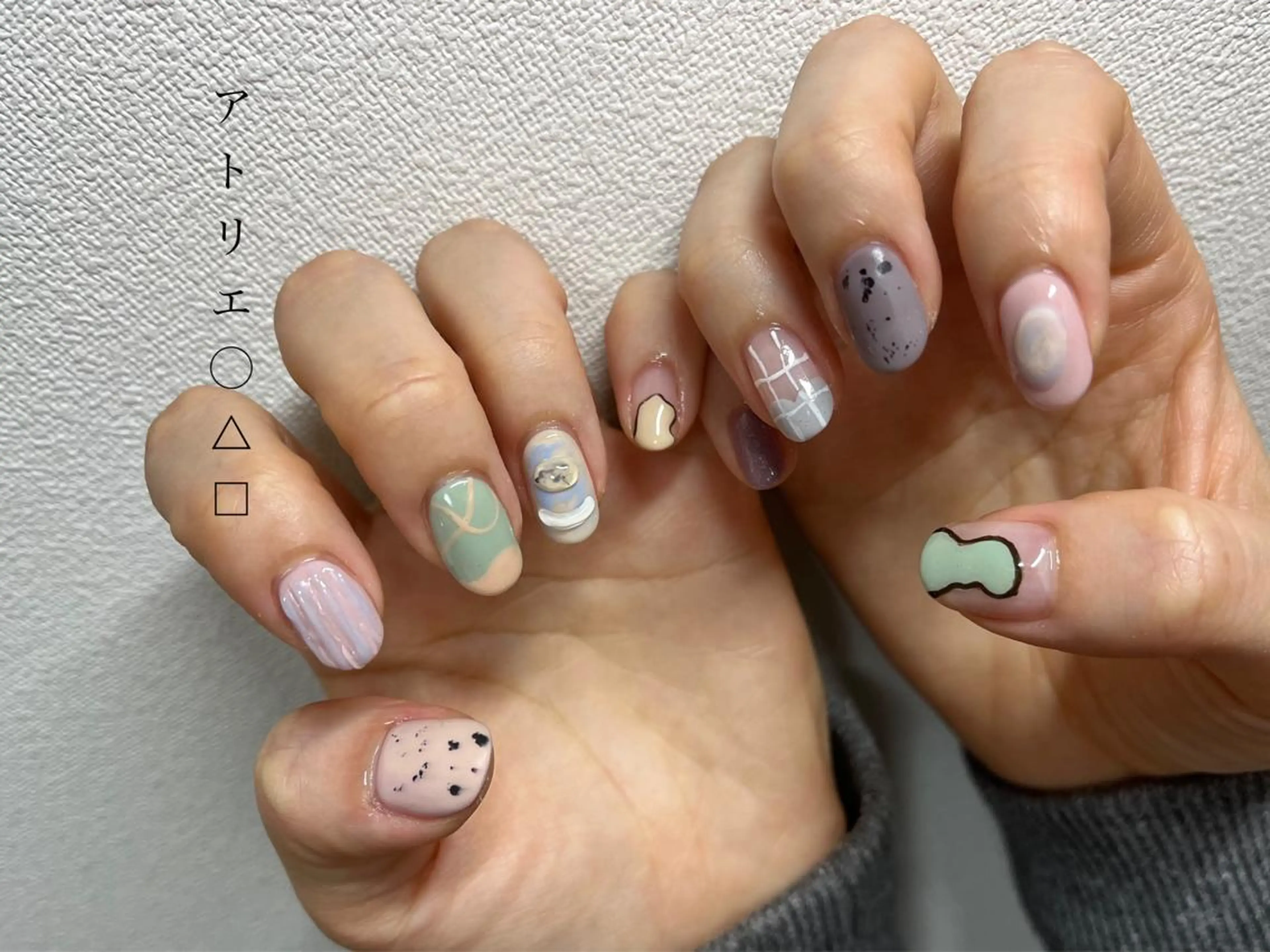 ネイル 韓国ネイル ハンドネイル アトリエ ○△□のネイルデザイン