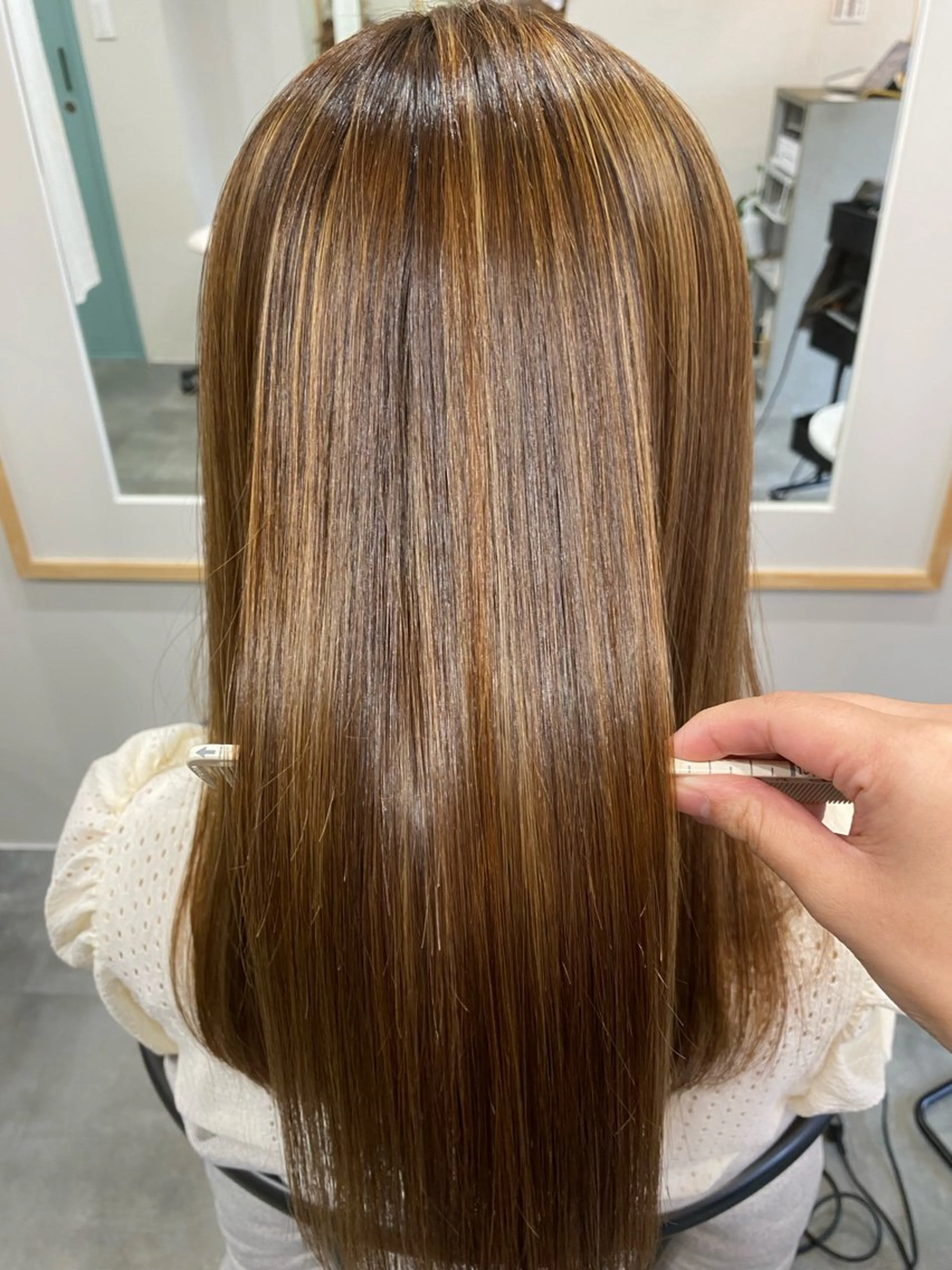 ロング 髪質改善 【coco.】hair所属・カジカワサキ/髪質 改善/クロスパーマのヘアスタイル